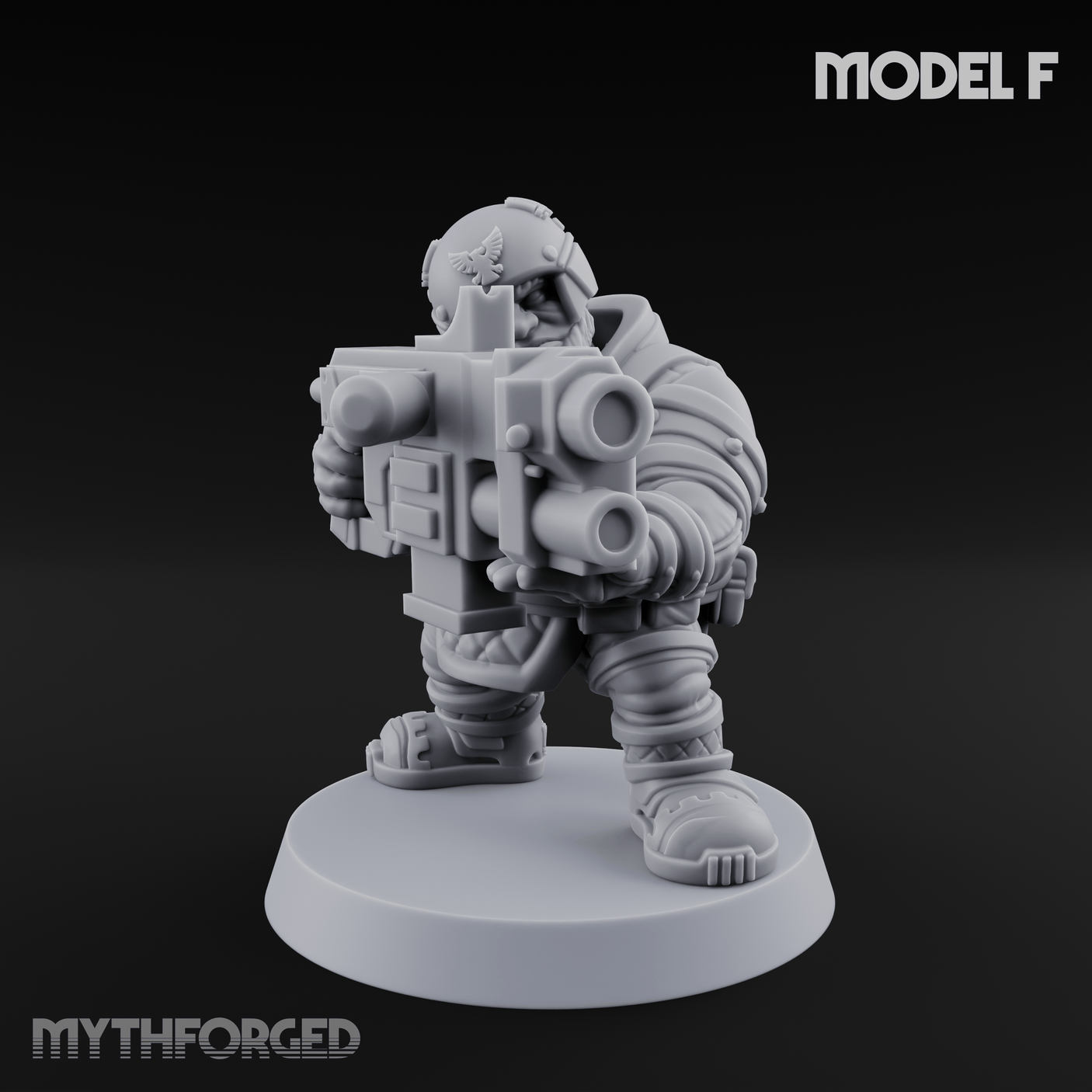 Both Barrels Blazing Space Dwarf Soldiers F Miniature for Dungeons and Dragons, Pathfinder or other TTRPGs