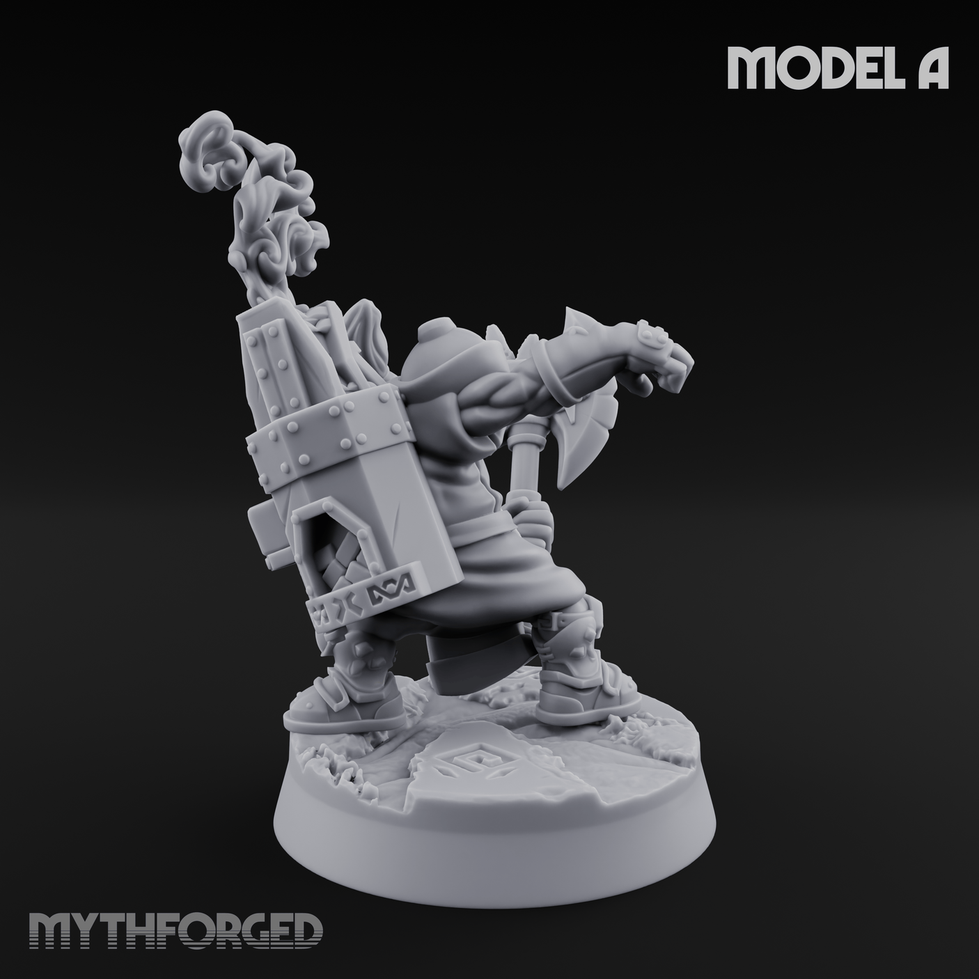Smoke Venting Dwarf Gadgeteer A Miniature for Dungeons and Dragons, Pathfinder or other TTRPGs
