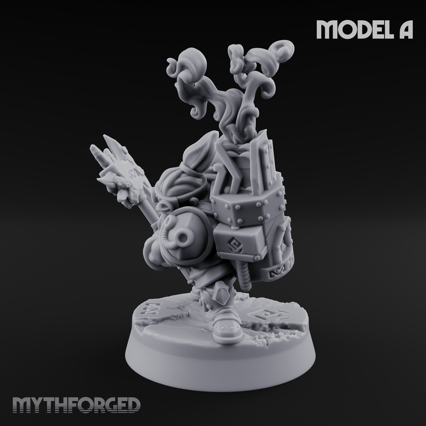 Smoke Venting Dwarf Gadgeteer A Miniature for Dungeons and Dragons, Pathfinder or other TTRPGs