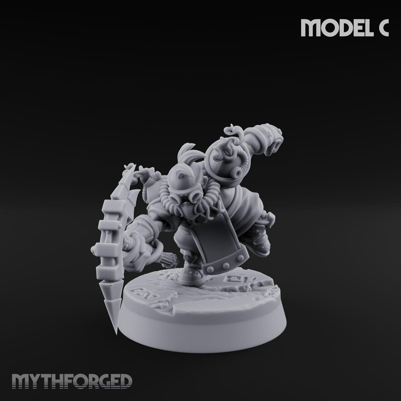 Smoke Venting Dwarf Gadgeteer C Miniature for Dungeons and Dragons, Pathfinder or other TTRPGs