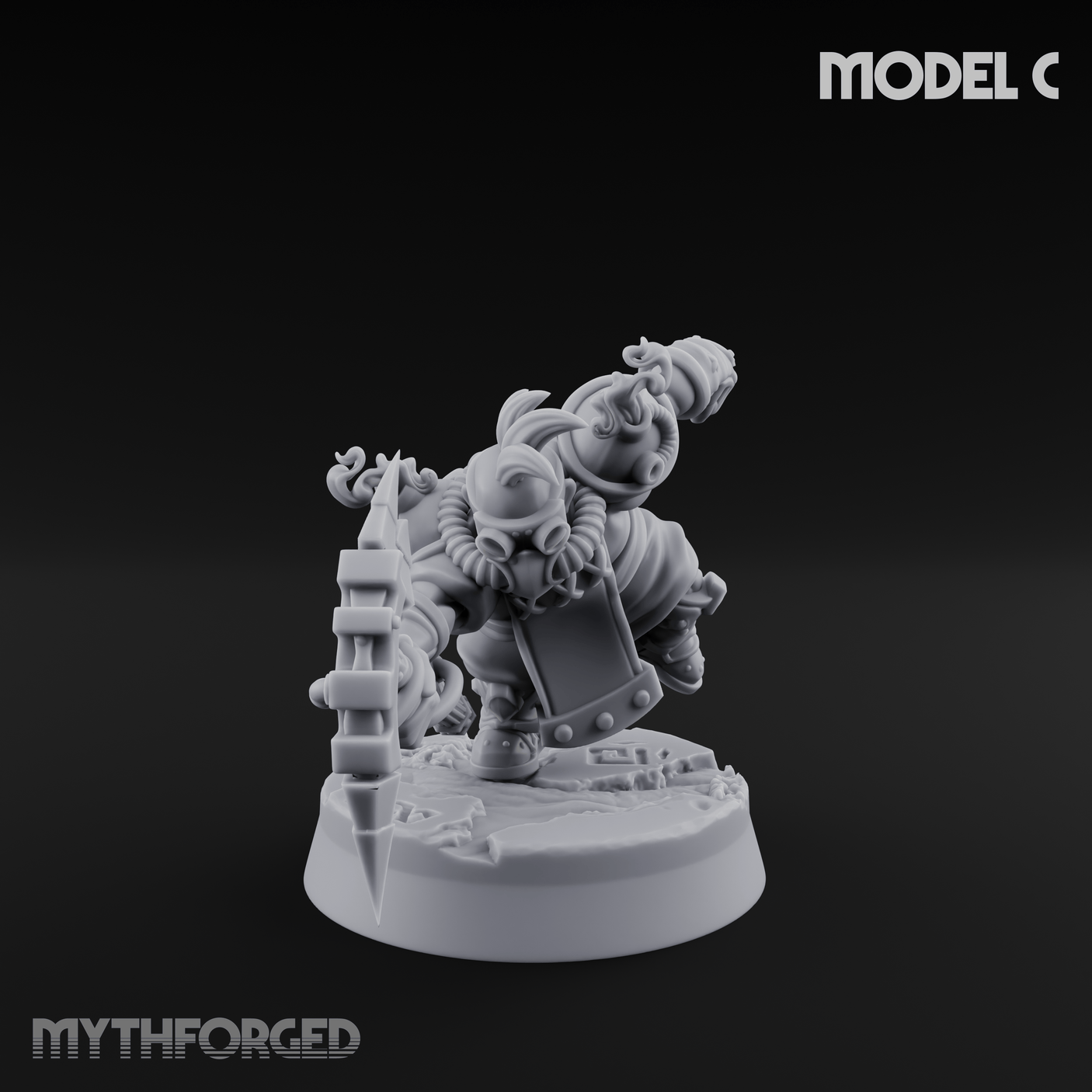 Smoke Venting Dwarf Gadgeteer C Miniature for Dungeons and Dragons, Pathfinder or other TTRPGs
