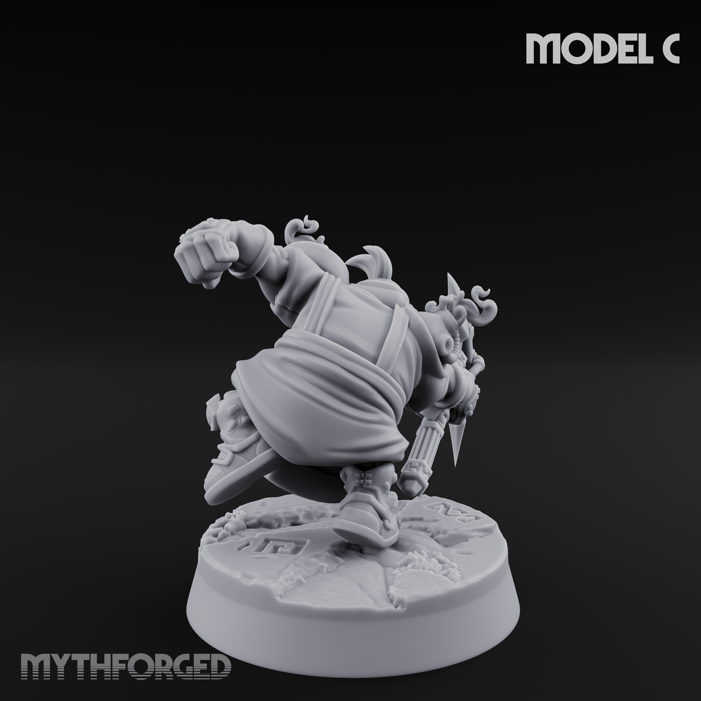 Smoke Venting Dwarf Gadgeteer C Miniature for Dungeons and Dragons, Pathfinder or other TTRPGs