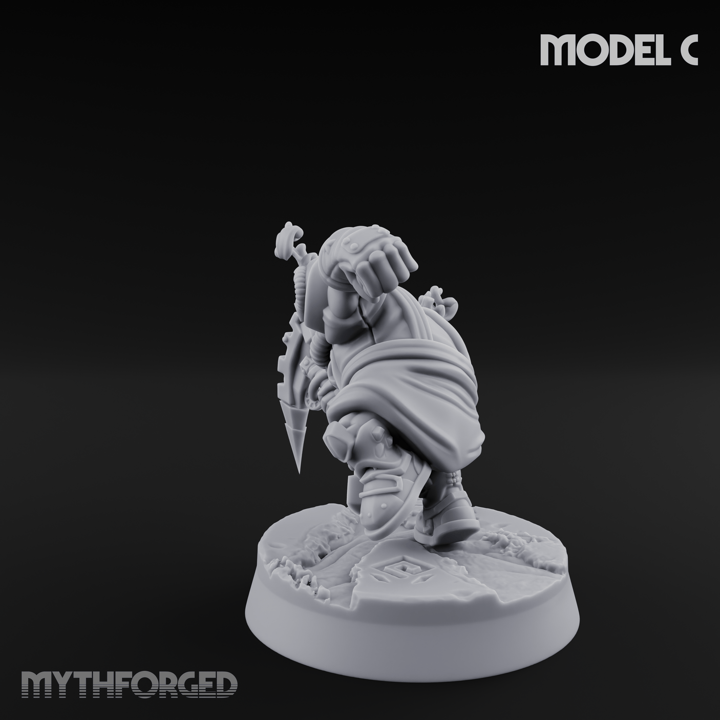 Smoke Venting Dwarf Gadgeteer C Miniature for Dungeons and Dragons, Pathfinder or other TTRPGs
