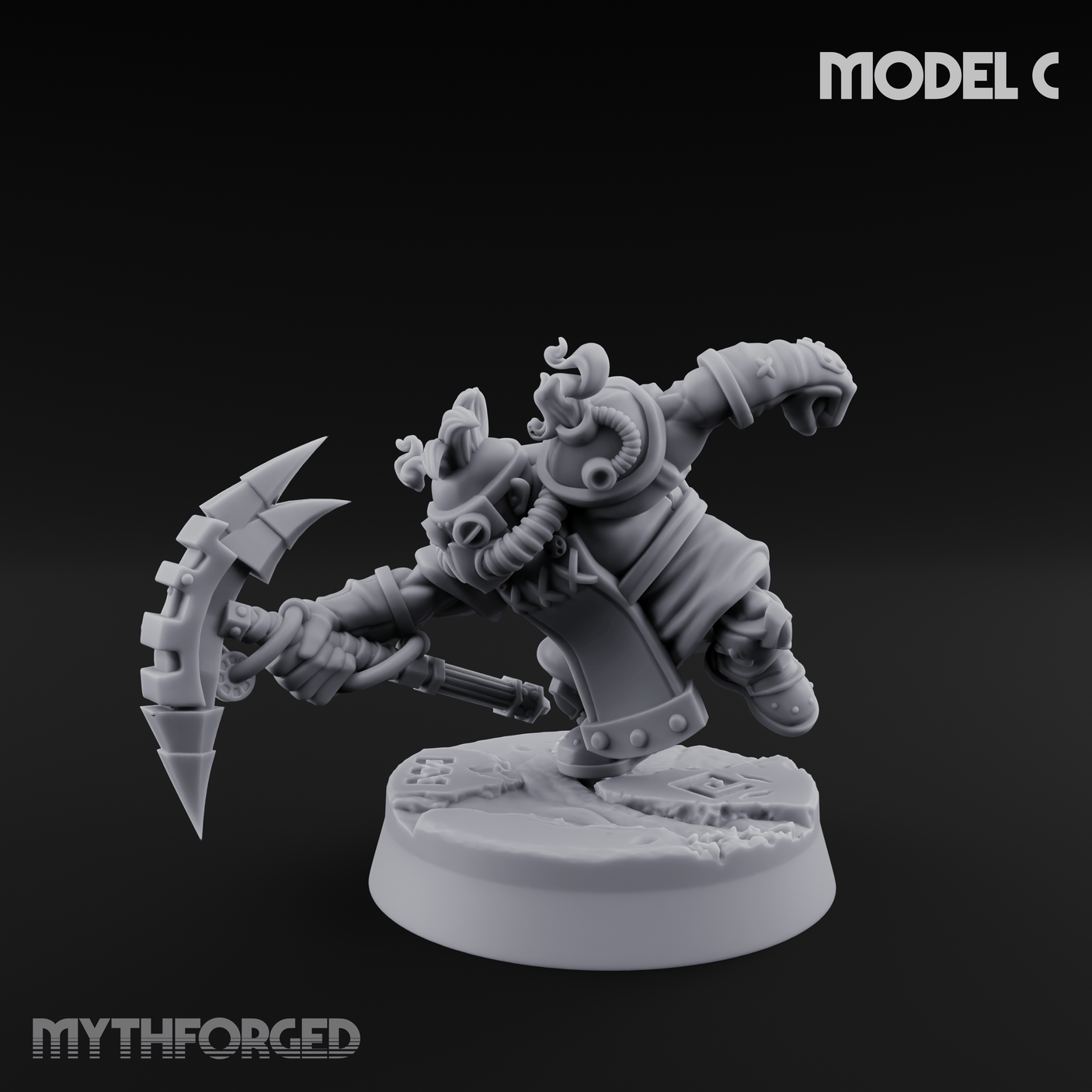 Smoke Venting Dwarf Gadgeteer C Miniature for Dungeons and Dragons, Pathfinder or other TTRPGs