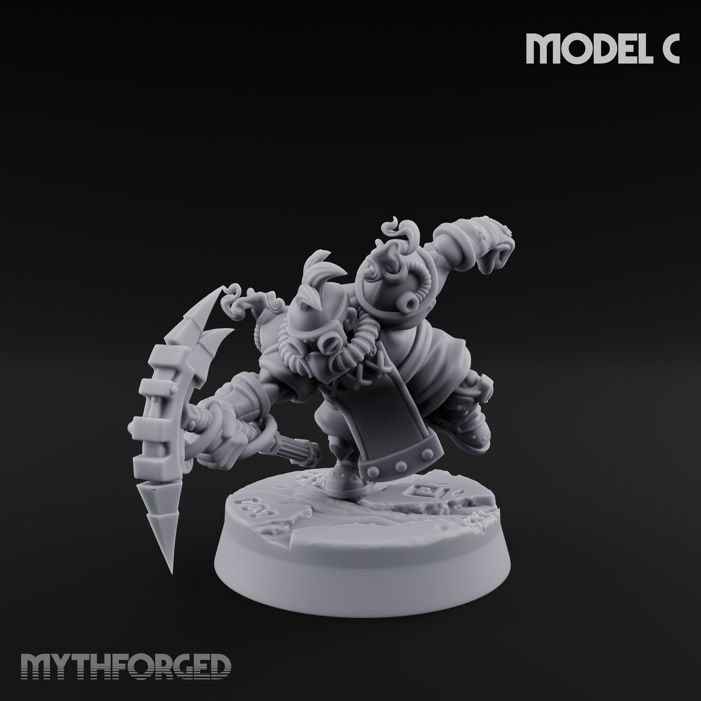 Smoke Venting Dwarf Gadgeteer C Miniature for Dungeons and Dragons, Pathfinder or other TTRPGs