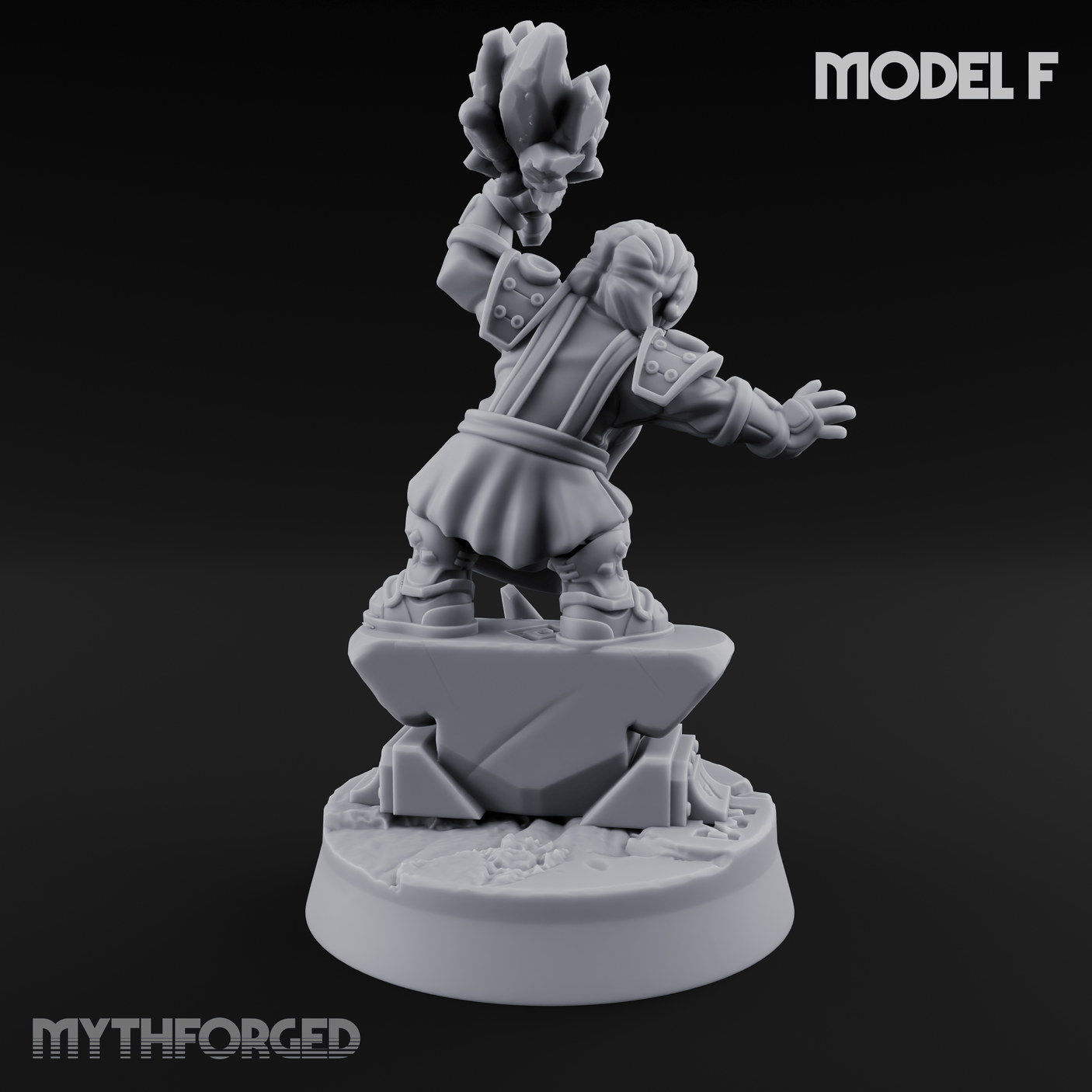 Smoke Venting Dwarf Gadgeteer F Miniature for Dungeons and Dragons, Pathfinder or other TTRPGs