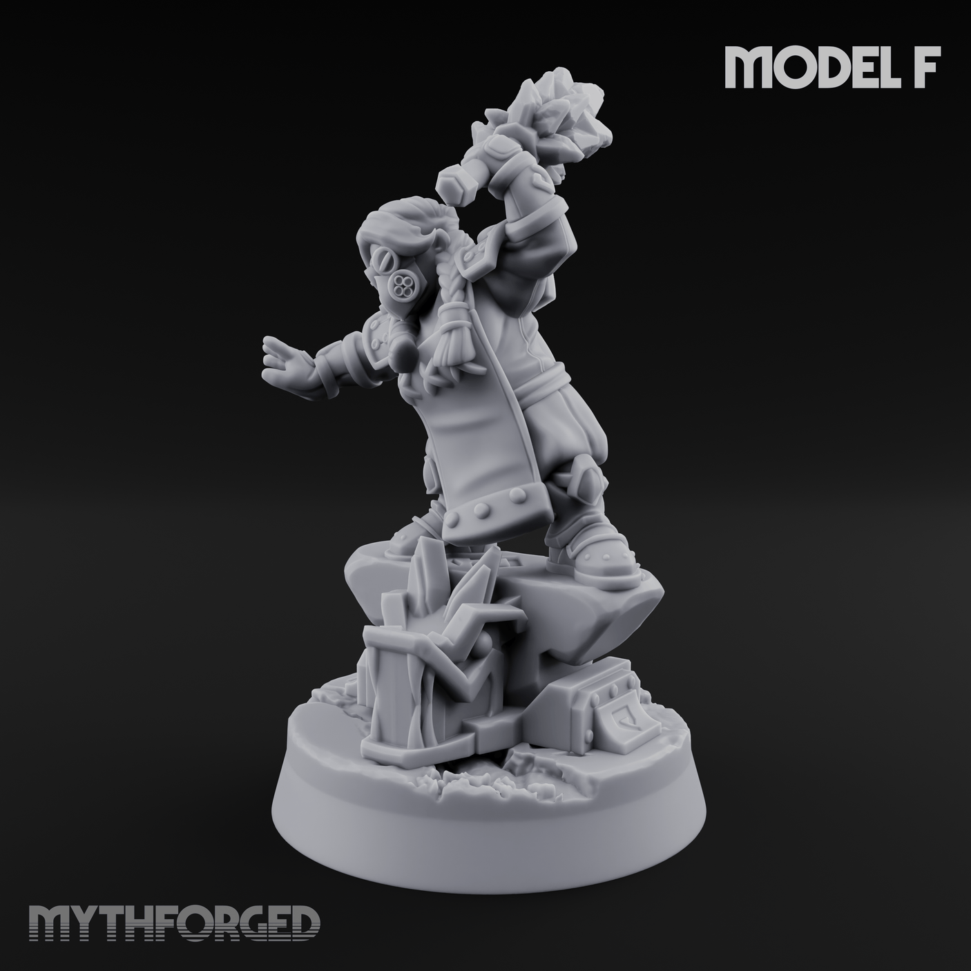 Smoke Venting Dwarf Gadgeteer F Miniature for Dungeons and Dragons, Pathfinder or other TTRPGs