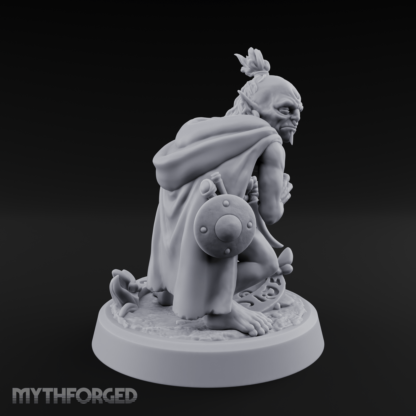 Crouching And Scheming Goblin Rogue Skulker Miniature for Dungeons and Dragons, Pathfinder or other TTRPGs