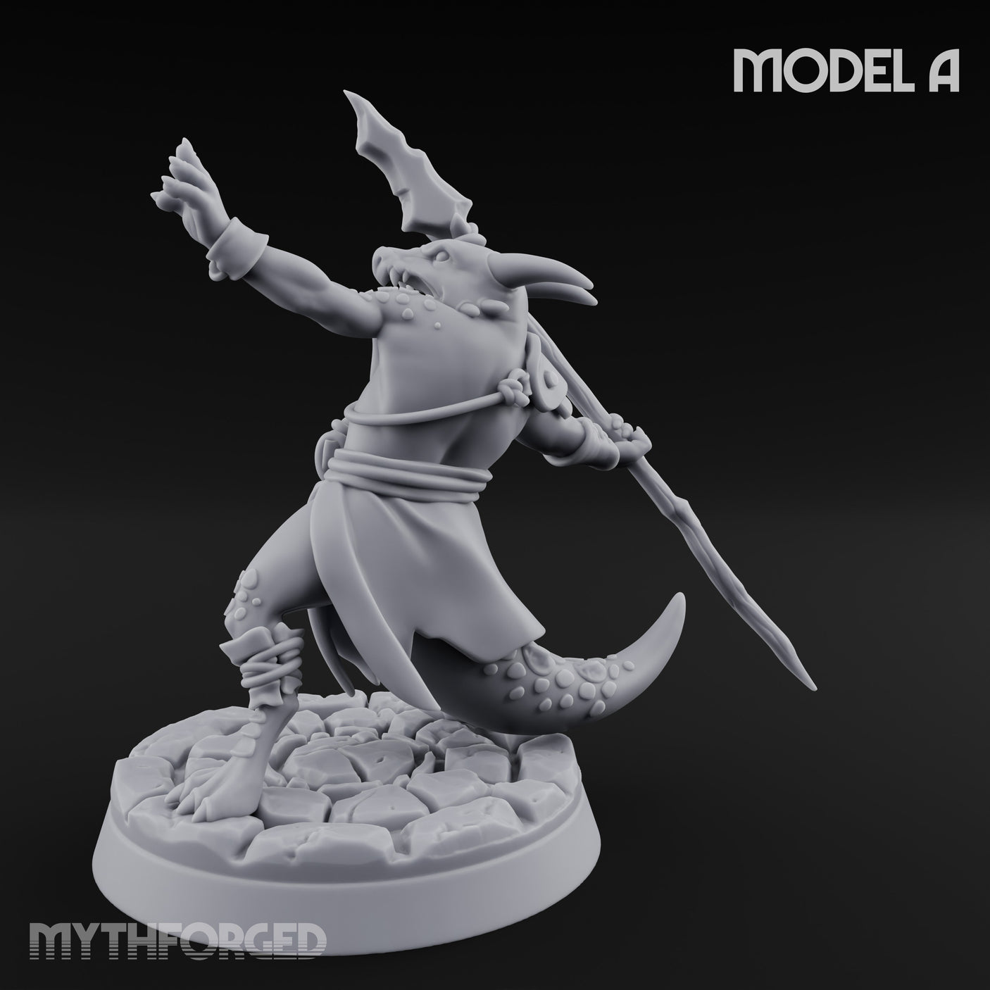 Spear Thrusting Kobold Spear Fighter A Miniature for Dungeons and Dragons, Pathfinder or other TTRPGs