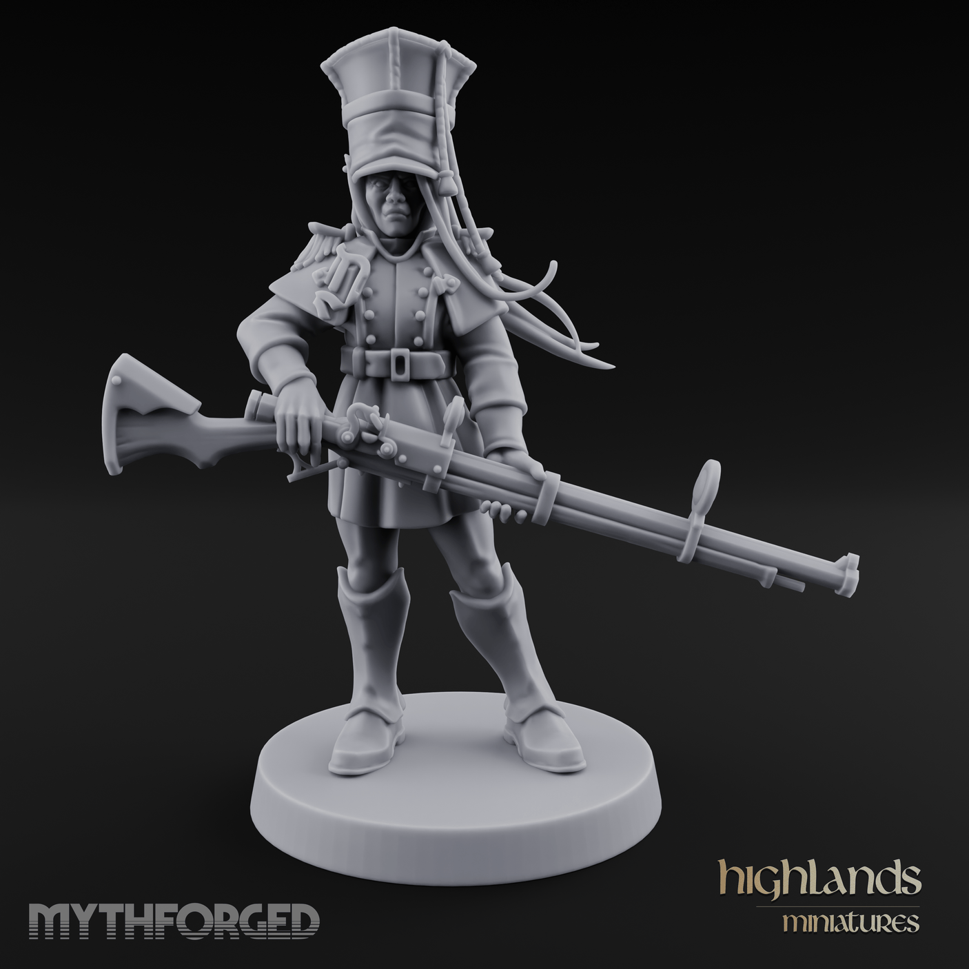 Bayonet Poised Human Soldier Miniature for Dungeons and Dragons, Pathfinder or other TTRPGs