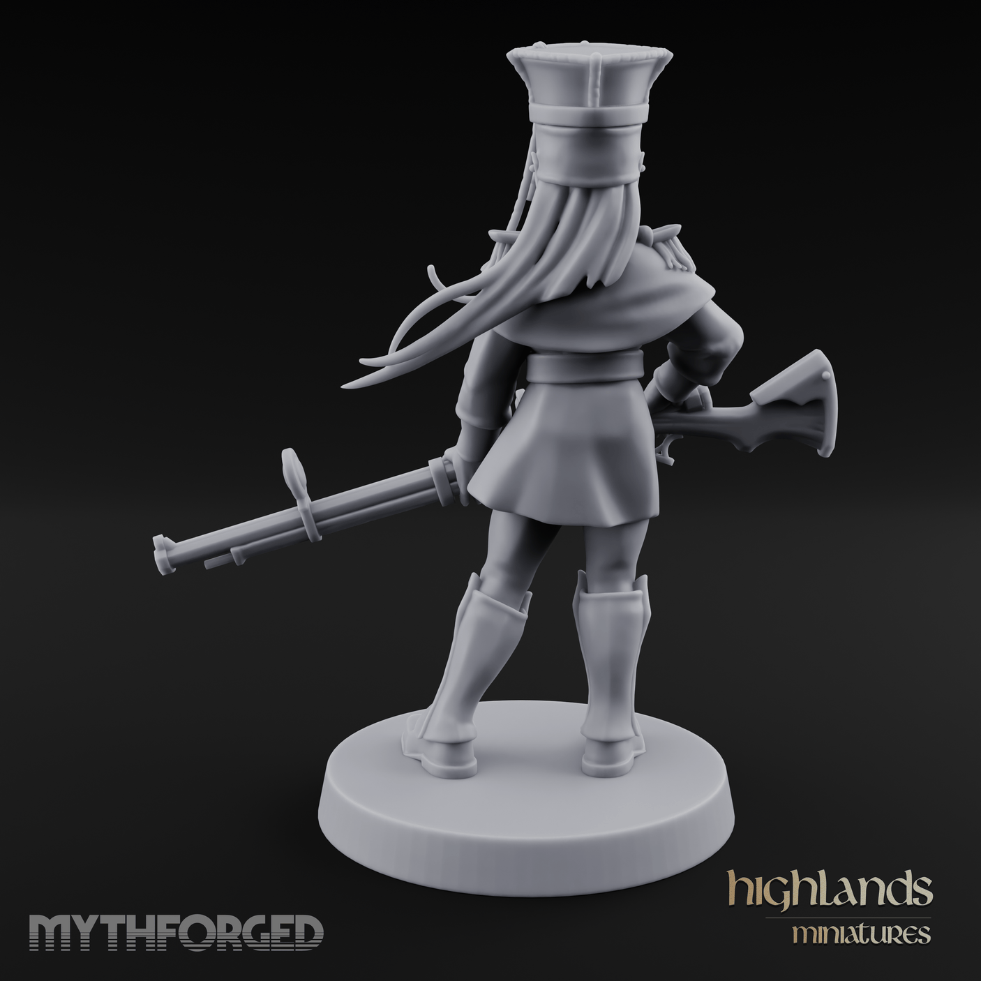 Bayonet Poised Human Soldier Miniature for Dungeons and Dragons, Pathfinder or other TTRPGs