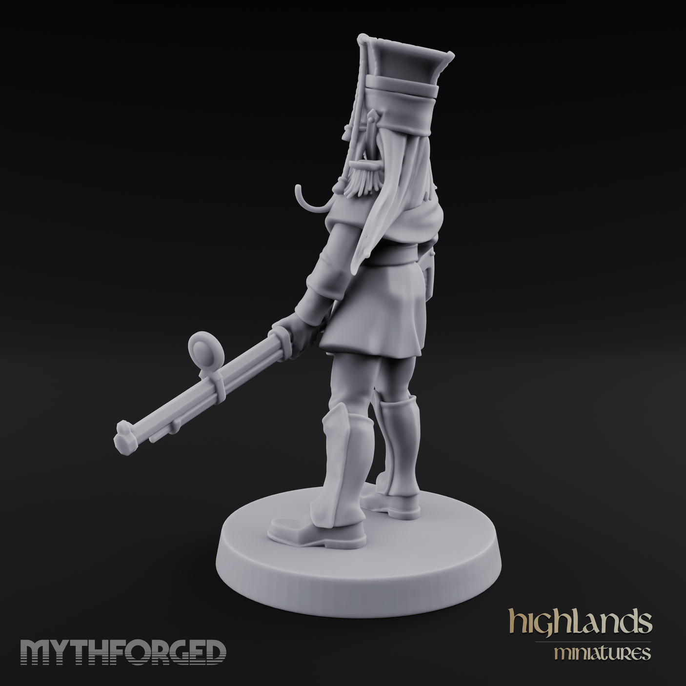 Bayonet Poised Human Soldier Miniature for Dungeons and Dragons, Pathfinder or other TTRPGs