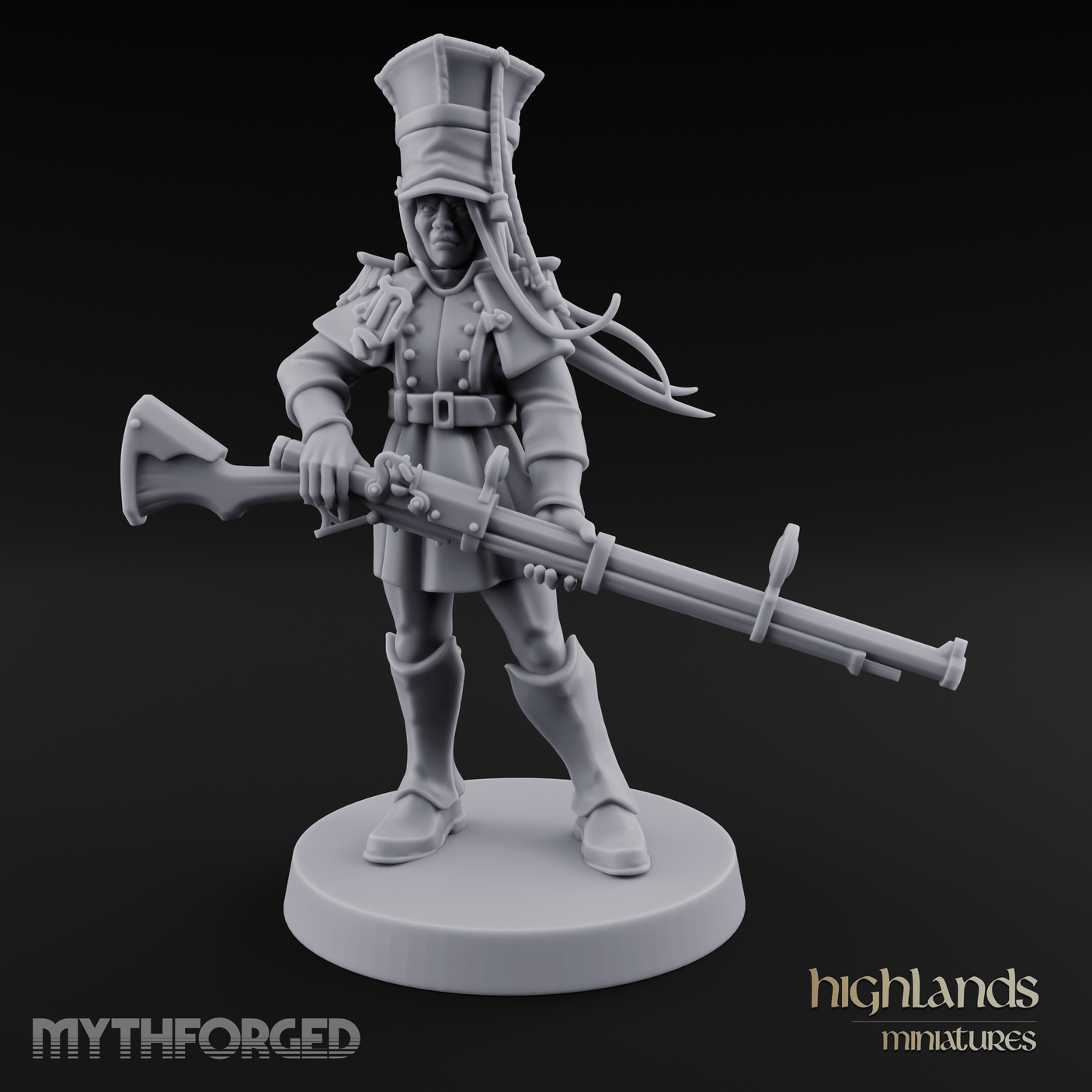 Bayonet Poised Human Soldier Miniature for Dungeons and Dragons, Pathfinder or other TTRPGs