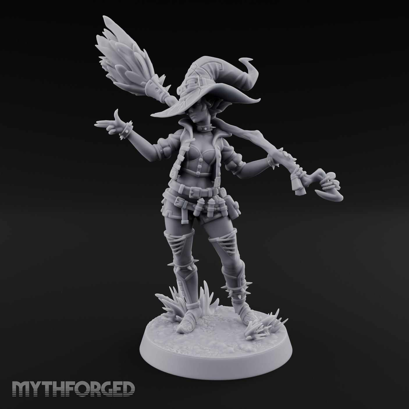 Spell Slinging Human Witch Miniature for Dungeons and Dragons, Pathfinder or other TTRPGs