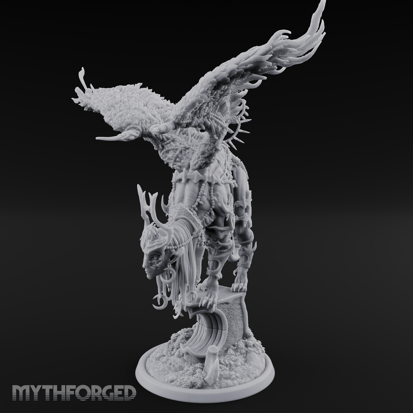 Wings Spread Wide Sphinx Ancient Guardian Miniature for Dungeons and Dragons, Pathfinder or other TTRPGs
