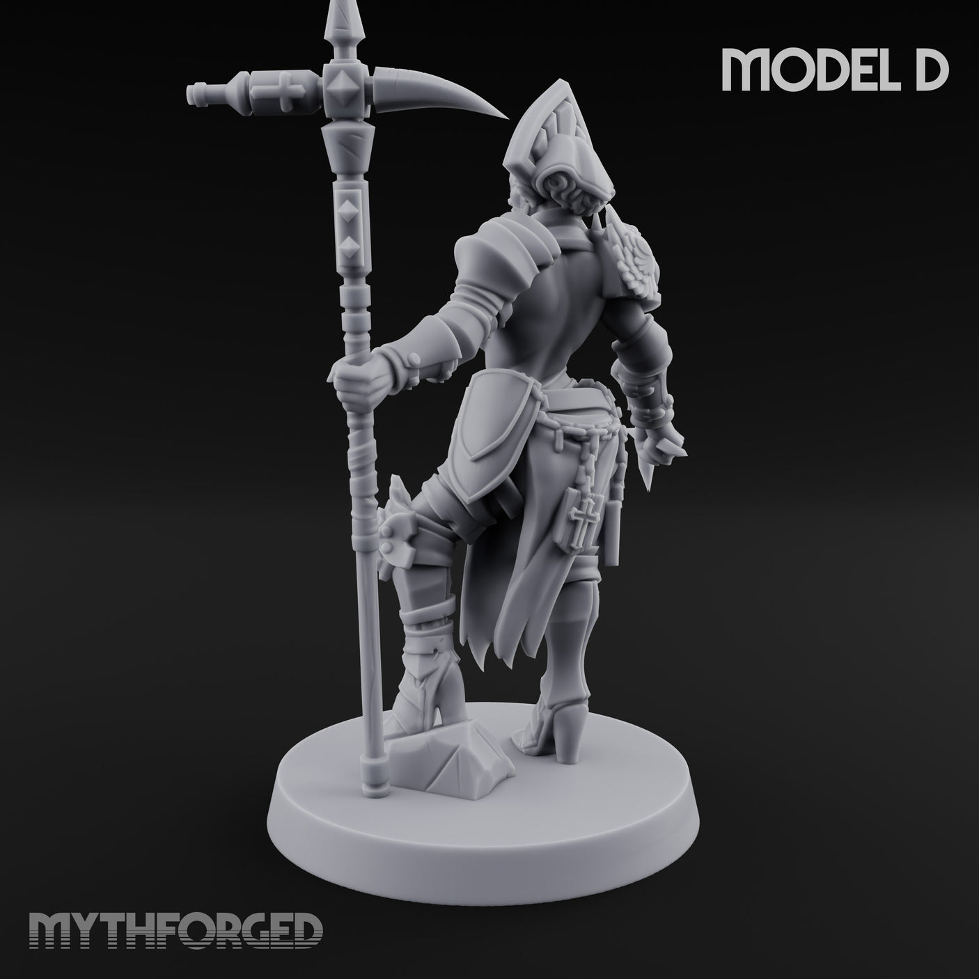 Spike Helmed Mace Swinging Anointed Warrior D Miniature for Dungeons and Dragons, Pathfinder or other TTRPGs