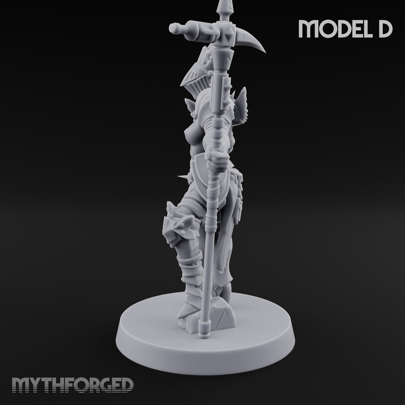 Spike Helmed Mace Swinging Anointed Warrior D Miniature for Dungeons and Dragons, Pathfinder or other TTRPGs