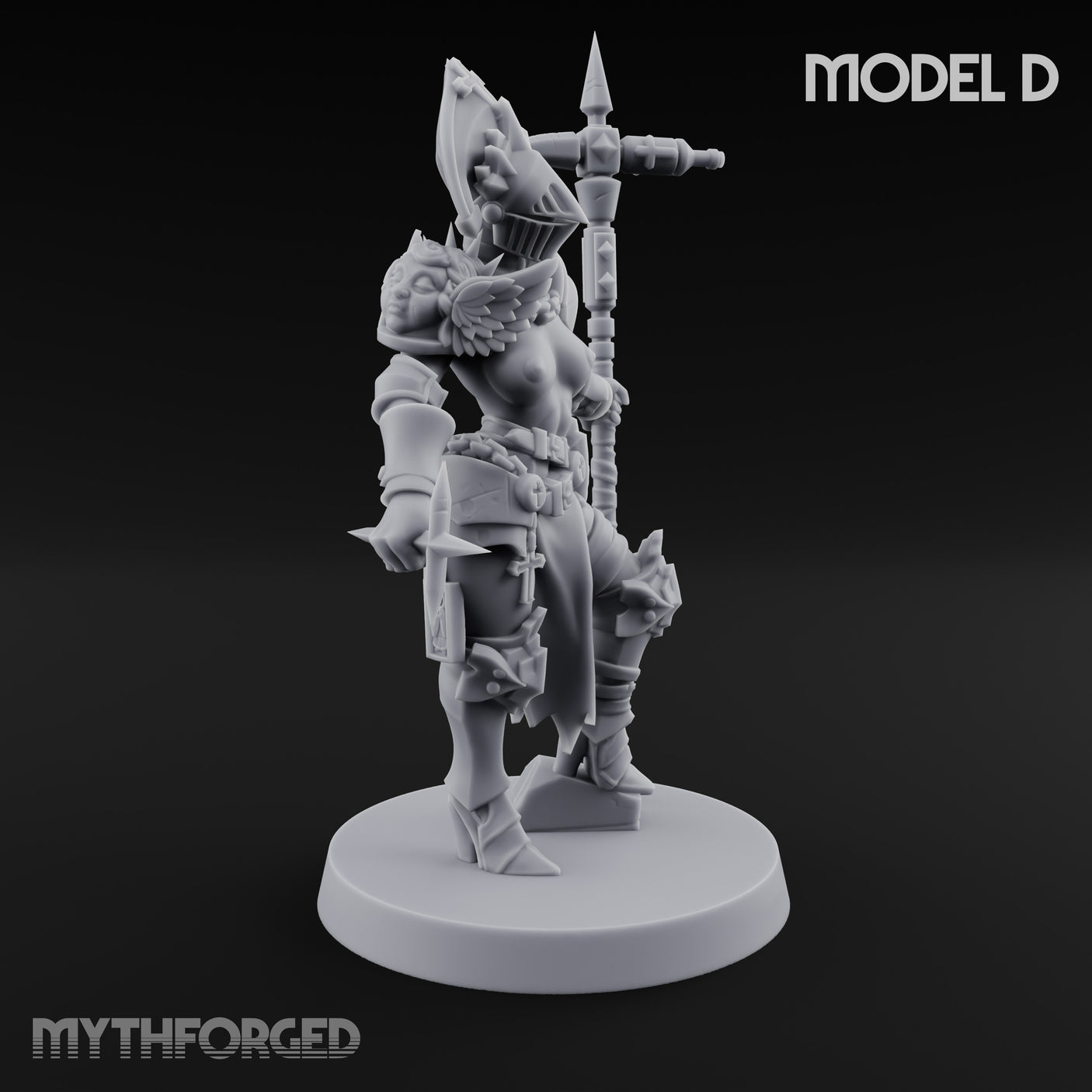 Spike Helmed Mace Swinging Anointed Warriors Miniature for Dungeons and Dragons, Pathfinder or other TTRPGs