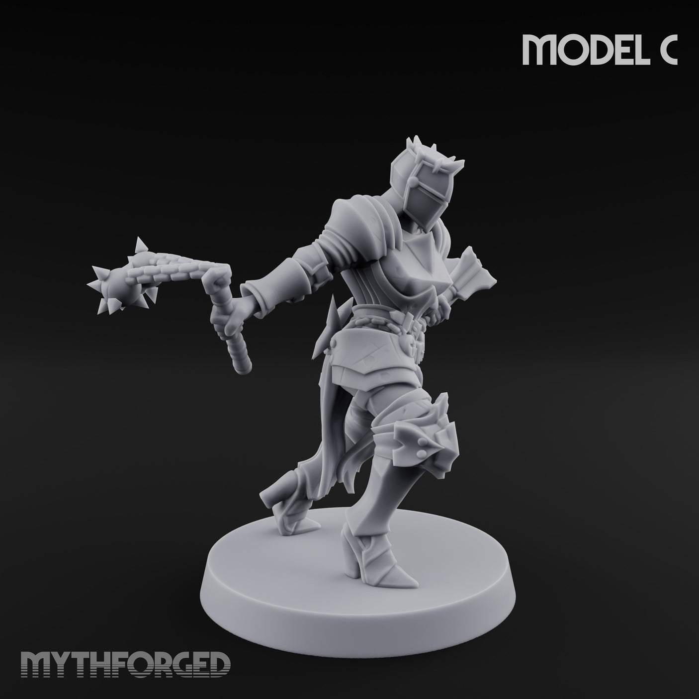 Spike Helmed Weapon Wielding Stigmatic Nuns Miniature for Dungeons and Dragons, Pathfinder or other TTRPGs