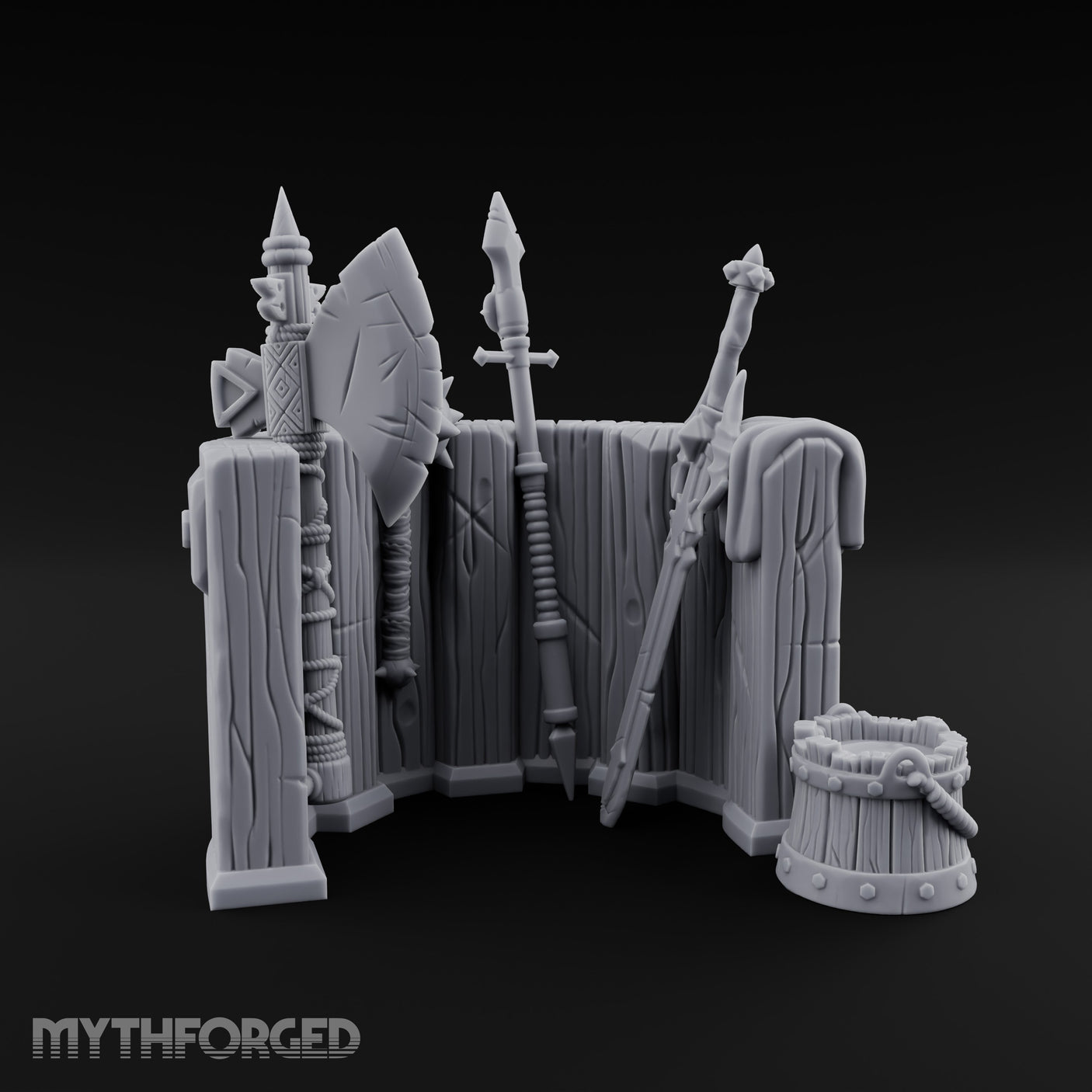 Spike-Maced Plank-Paneled Warrior's Weapon Holder gallery 2