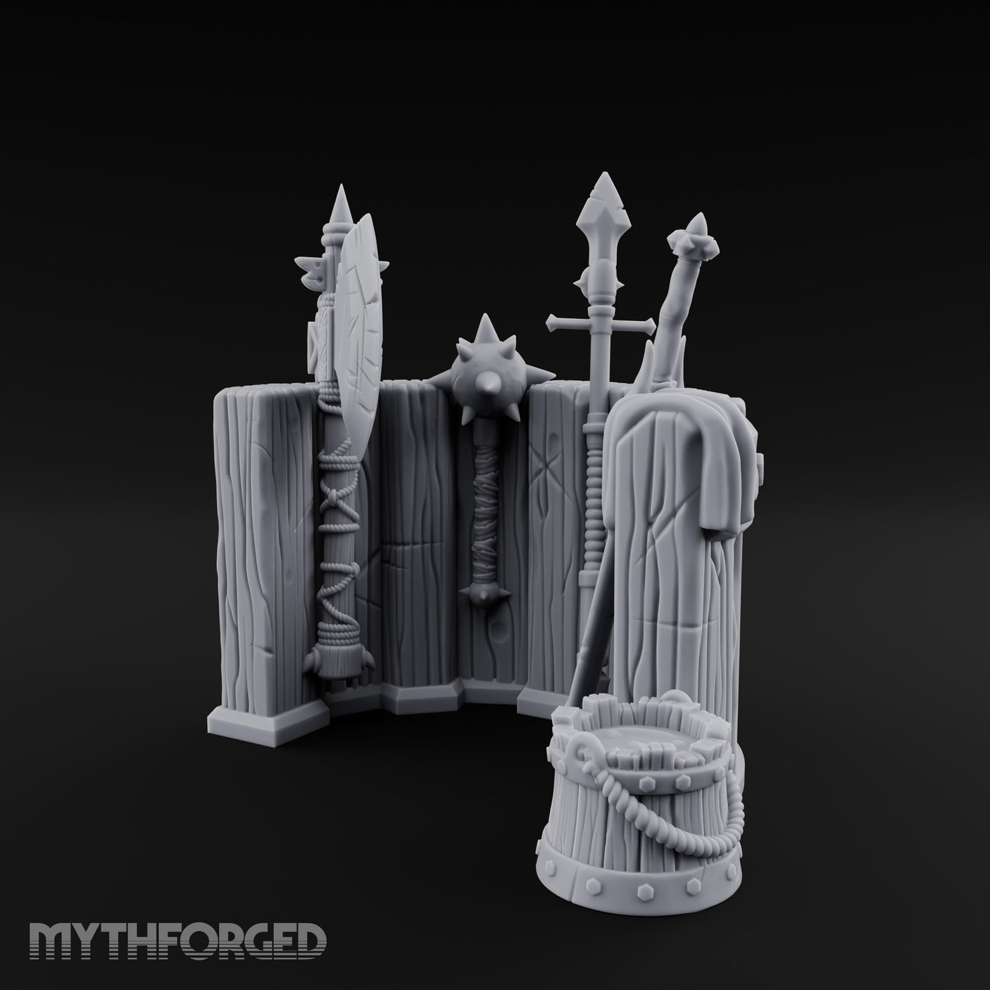 Spike-Maced Plank-Paneled Warrior's Weapon Holder gallery 9