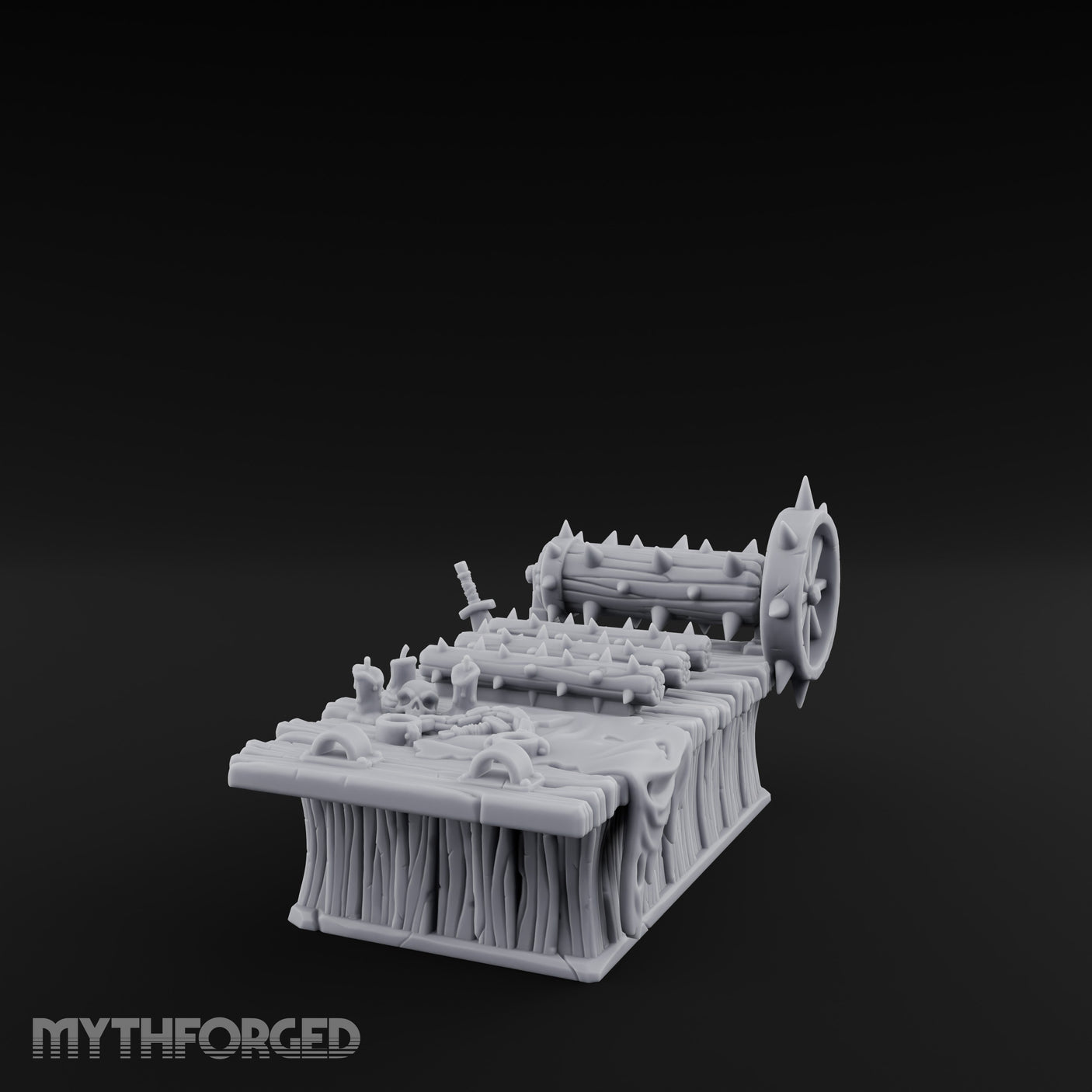 Spike-Rolled Skull-Scattered Torture Rack Table gallery 1