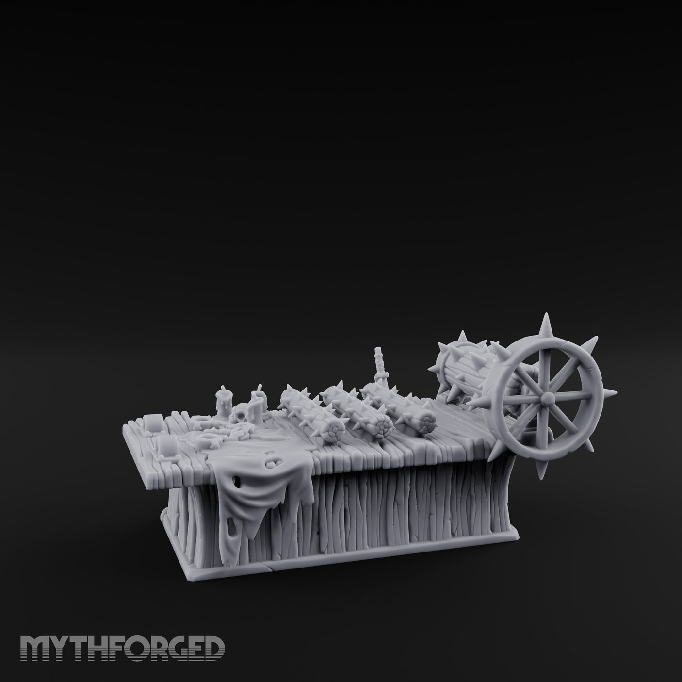 Spike-Rolled Skull-Scattered Torture Rack Table gallery 8