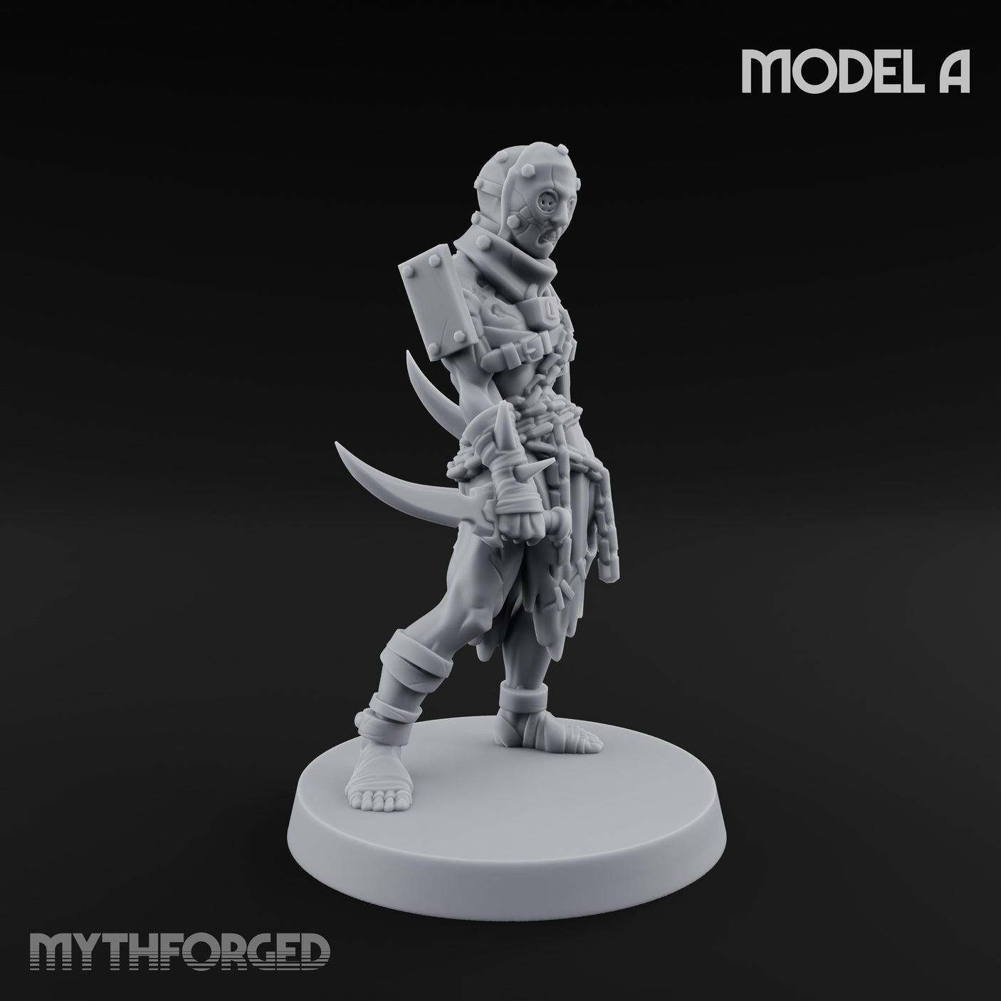 Spike Studded Blade Wielding Wretched Marauder A Miniature for Dungeons and Dragons, Pathfinder or other TTRPGs
