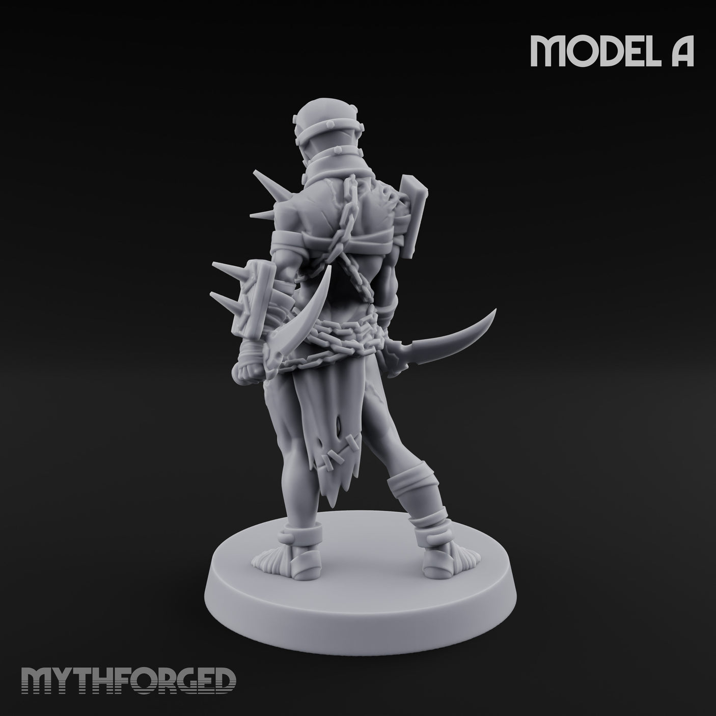 Spike Studded Blade Wielding Wretched Marauder A Miniature for Dungeons and Dragons, Pathfinder or other TTRPGs