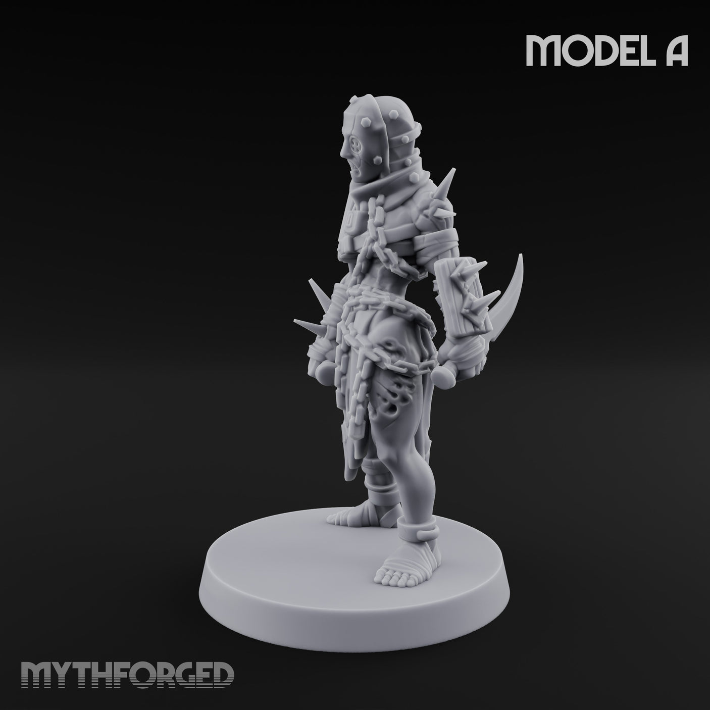 Spike Studded Blade Wielding Wretched Marauder A Miniature for Dungeons and Dragons, Pathfinder or other TTRPGs