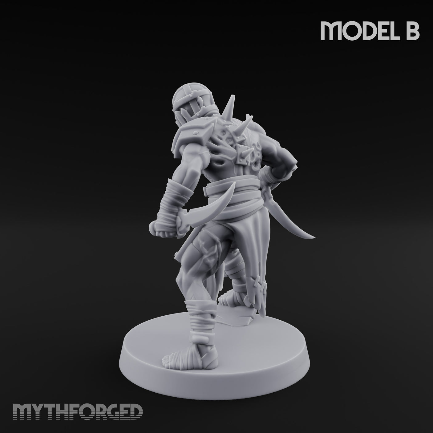 Spike Studded Blade Wielding Wretched Marauder B Miniature for Dungeons and Dragons, Pathfinder or other TTRPGs