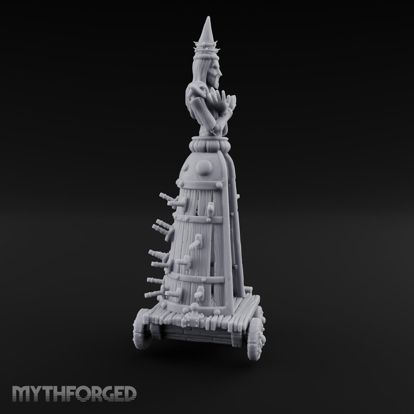Spike-Studded Idol-Crowned Iron Maiden Torture Cart Miniature for Dungeons and Dragons, Pathfinder or other TTRPGs