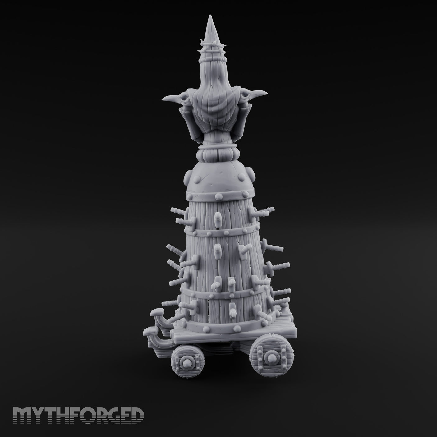 Spike-Studded Idol-Crowned Iron Maiden Torture Cart Miniature for Dungeons and Dragons, Pathfinder or other TTRPGs