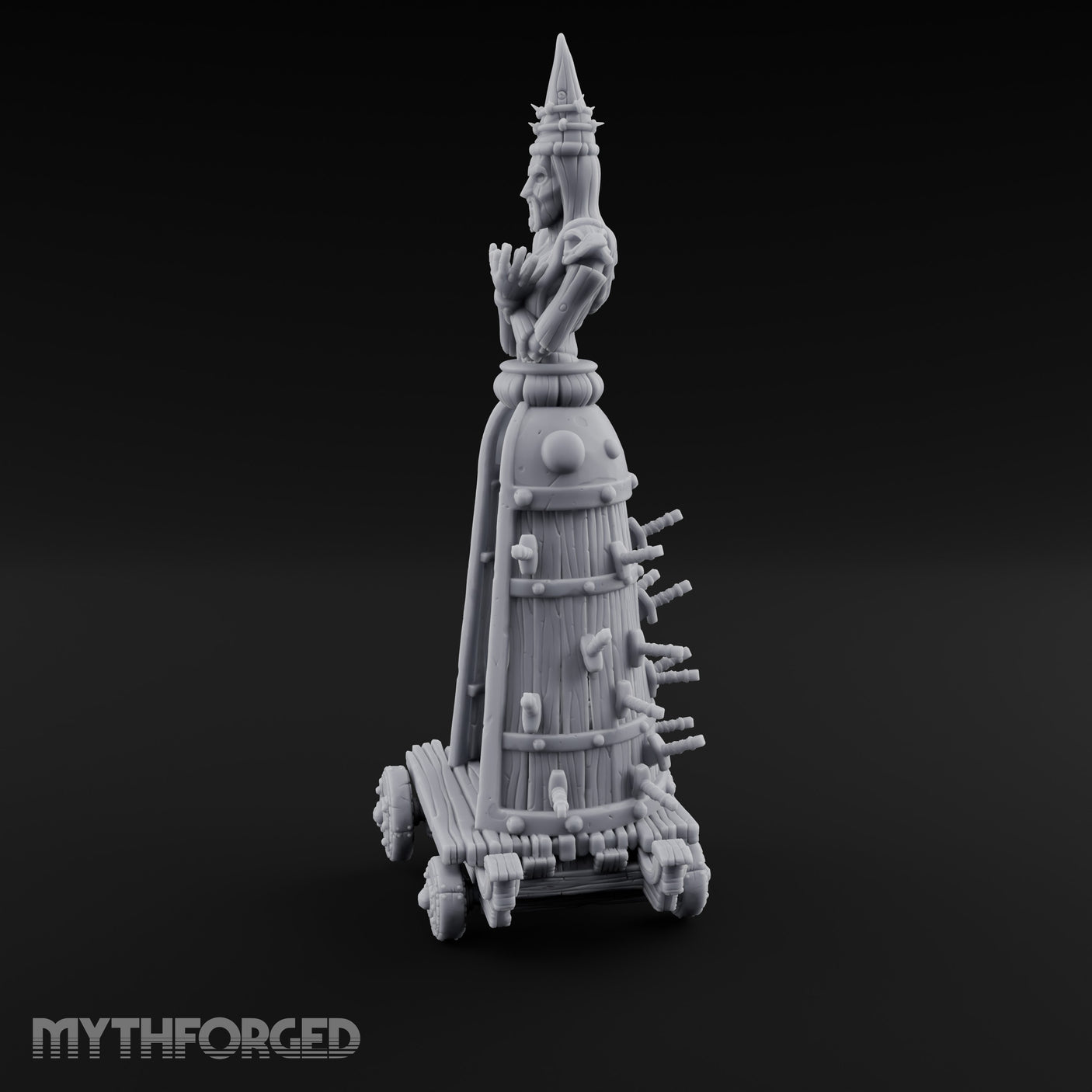 Spike-Studded Idol-Crowned Iron Maiden Torture Cart Miniature for Dungeons and Dragons, Pathfinder or other TTRPGs
