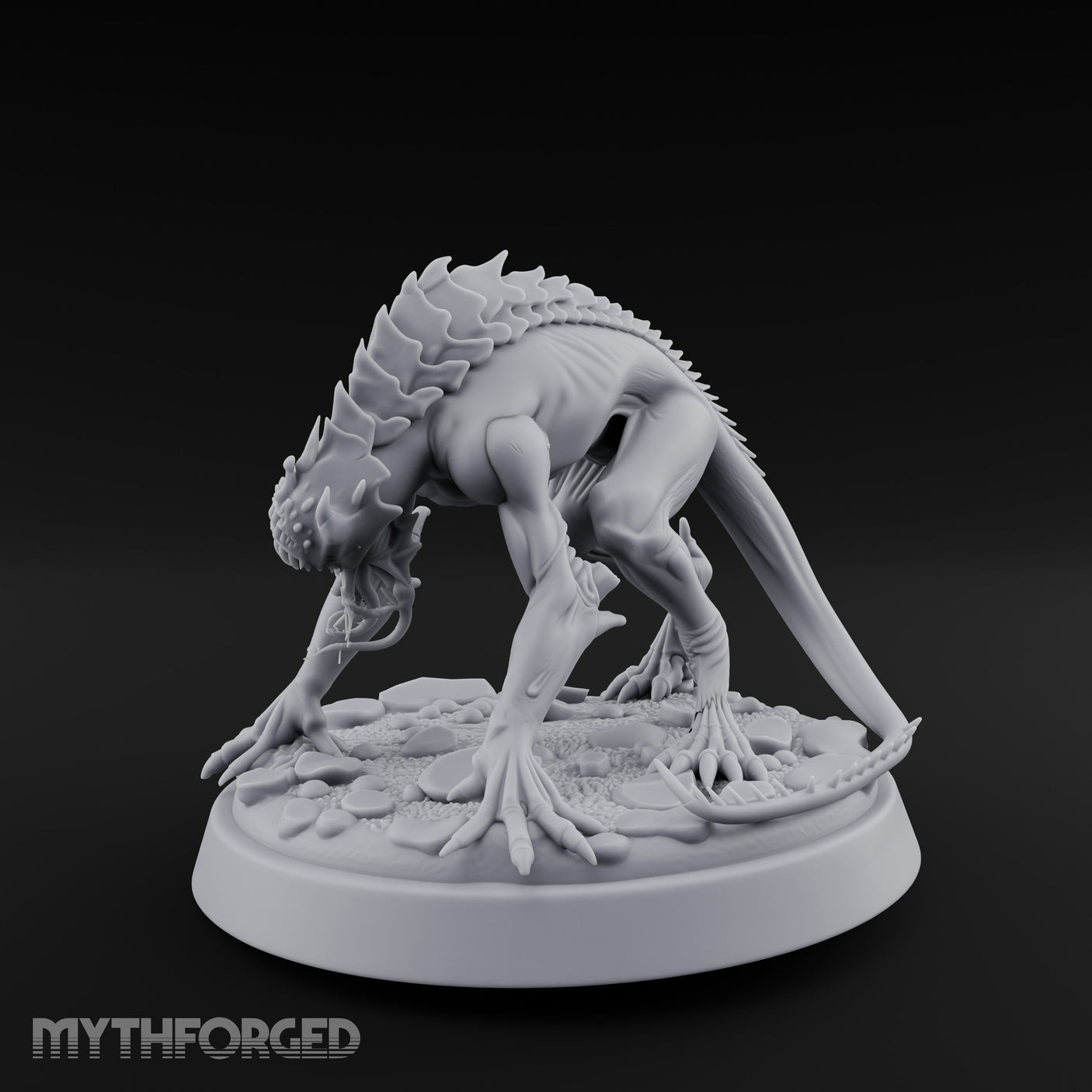 Spine Ridged Lunging Hell Hound Miniature for Dungeons and Dragons, Pathfinder or other TTRPGs