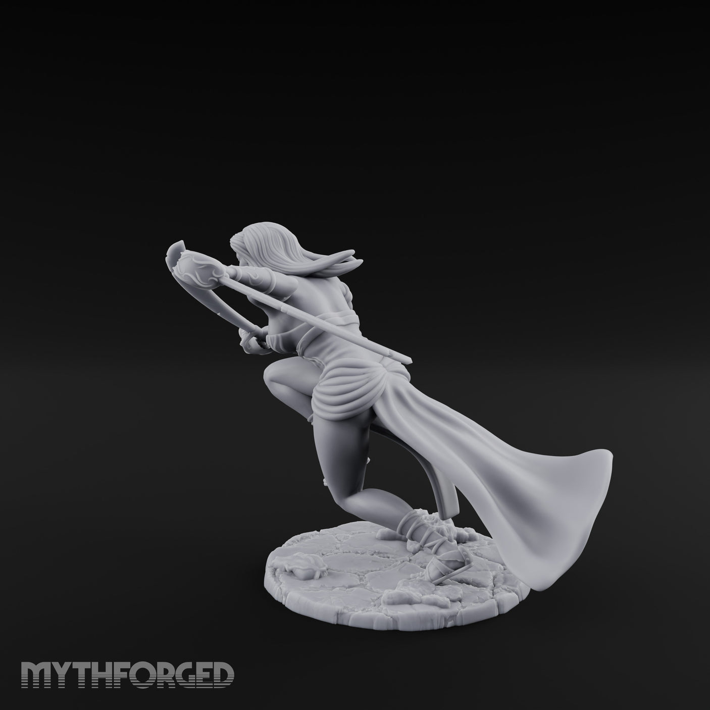 Spinning Blade Strike Human Monk Miniature for Dungeons and Dragons, Pathfinder or other TTRPGs