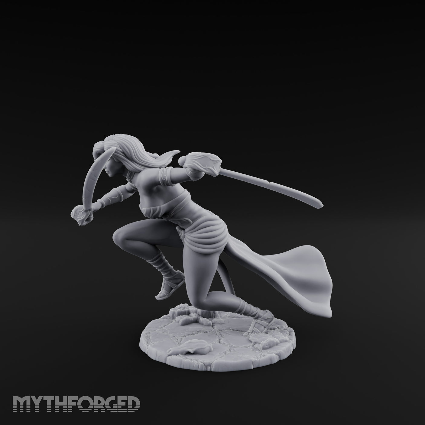 Spinning Blade Strike Human Monk Miniature for Dungeons and Dragons, Pathfinder or other TTRPGs
