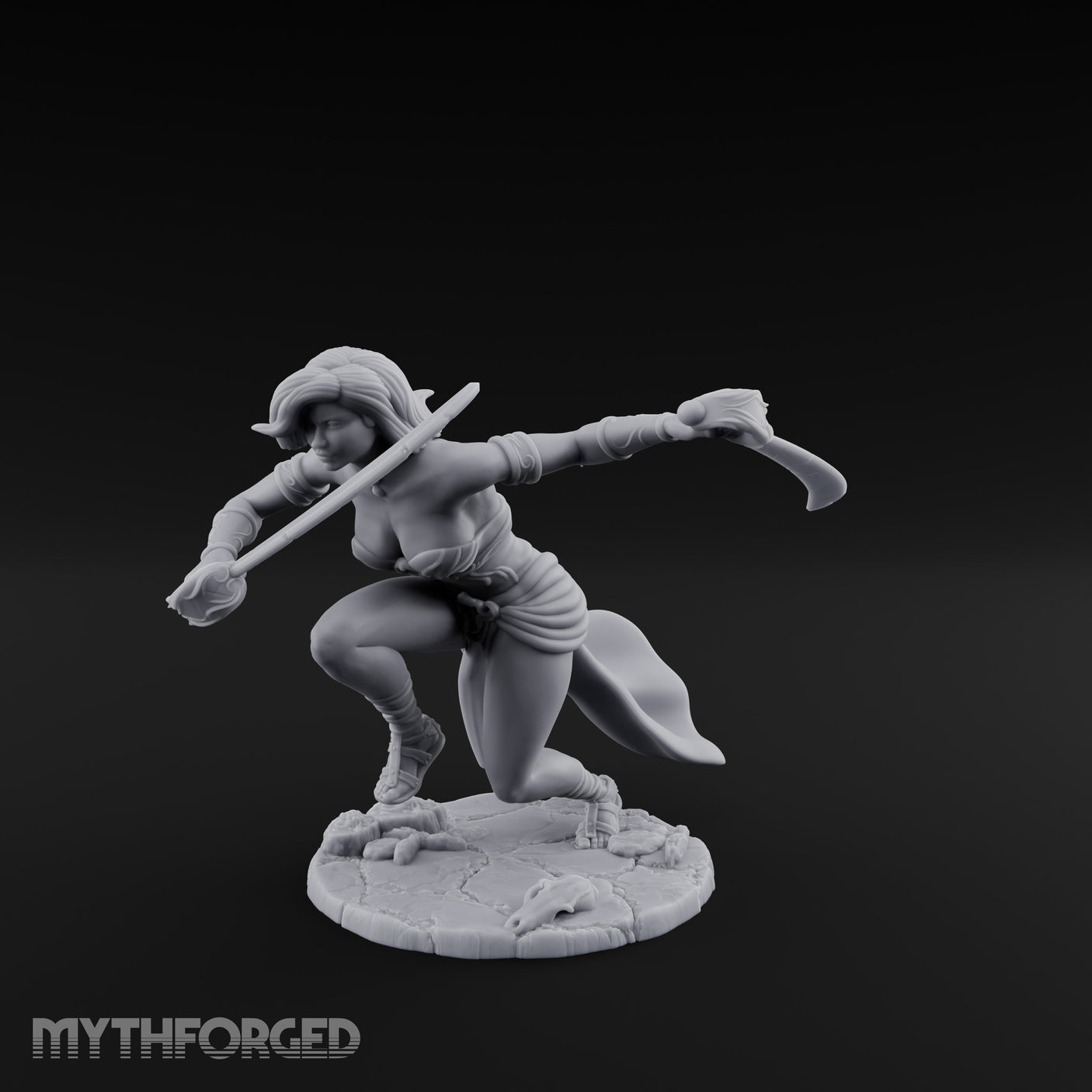 Spinning Blade Strike Human Monk Miniature for Dungeons and Dragons, Pathfinder or other TTRPGs