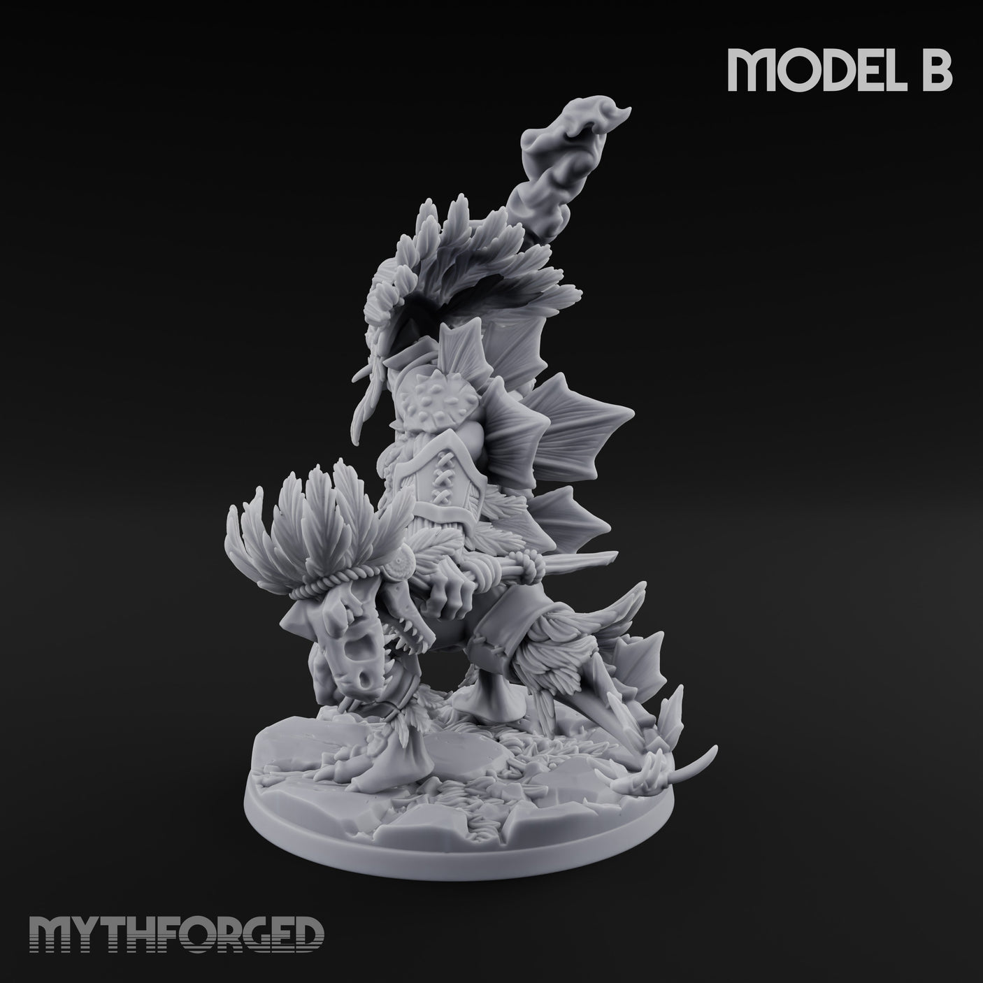 Spirit Channelling Lizardfolk Shaman B Miniature for Dungeons and Dragons, Pathfinder or other TTRPGs