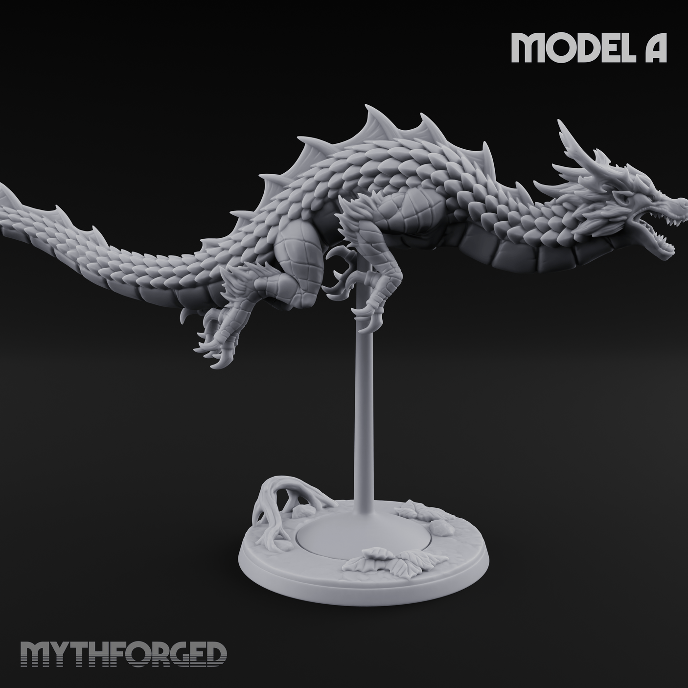 Perched And Calm Spirit Dragons Miniature for Dungeons and Dragons, Pathfinder or other TTRPGs