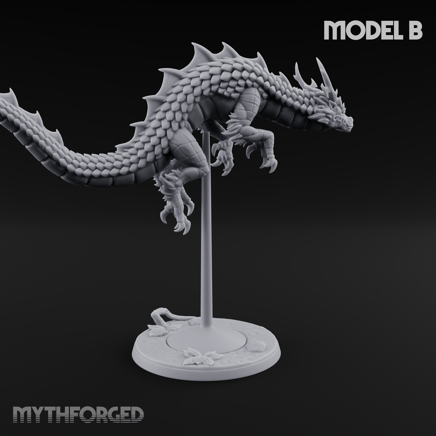 Perched And Calm Spirit Dragons B Miniature for Dungeons and Dragons, Pathfinder or other TTRPGs