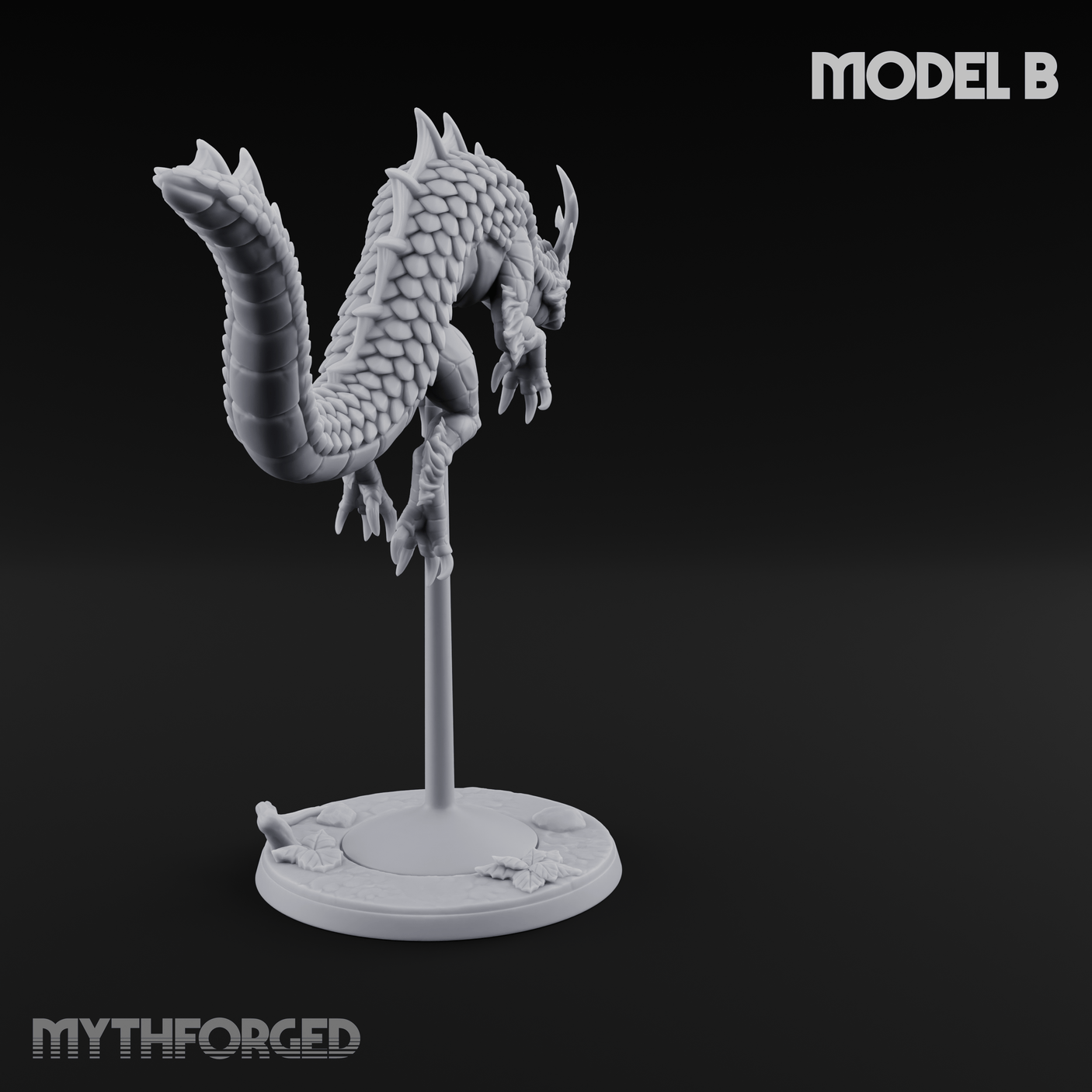 Perched And Calm Spirit Dragons B Miniature for Dungeons and Dragons, Pathfinder or other TTRPGs