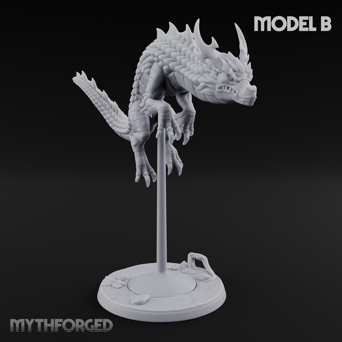 Perched And Calm Spirit Dragons B Miniature for Dungeons and Dragons, Pathfinder or other TTRPGs
