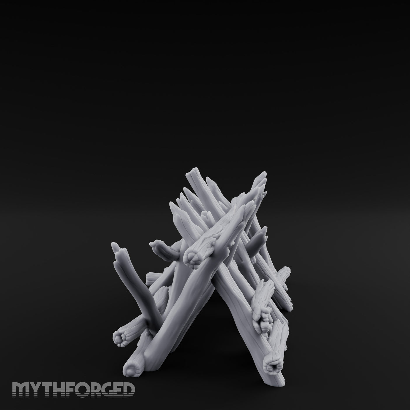 Splinter-Tipped Lash-Bound Swamp Palisade Fence Sections Miniature for Dungeons and Dragons, Pathfinder or other TTRPGs