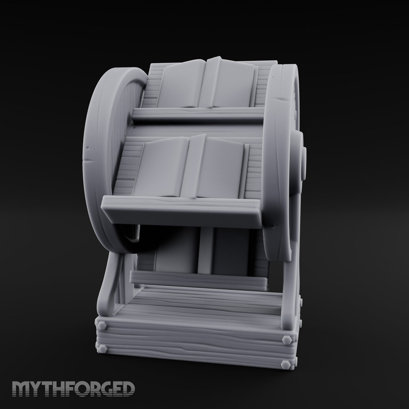 Spoke-Wheeled Tome-Tiered Scholar's Book Wheel Miniature for Dungeons and Dragons, Pathfinder or other TTRPGs