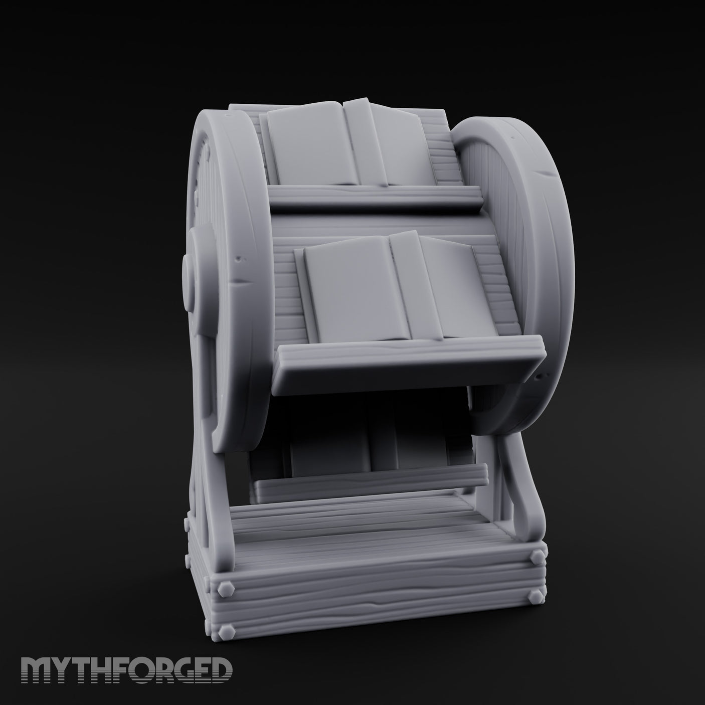 Spoke-Wheeled Tome-Tiered Scholar's Book Wheel Miniature for Dungeons and Dragons, Pathfinder or other TTRPGs