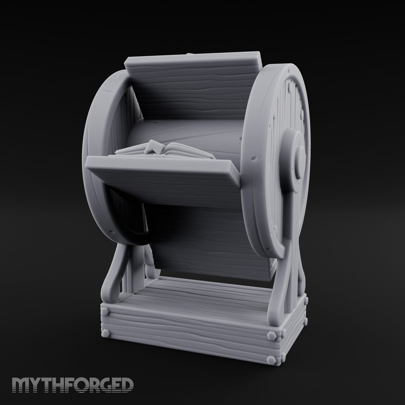 Spoke-Wheeled Tome-Tiered Scholar's Book Wheel Miniature for Dungeons and Dragons, Pathfinder or other TTRPGs