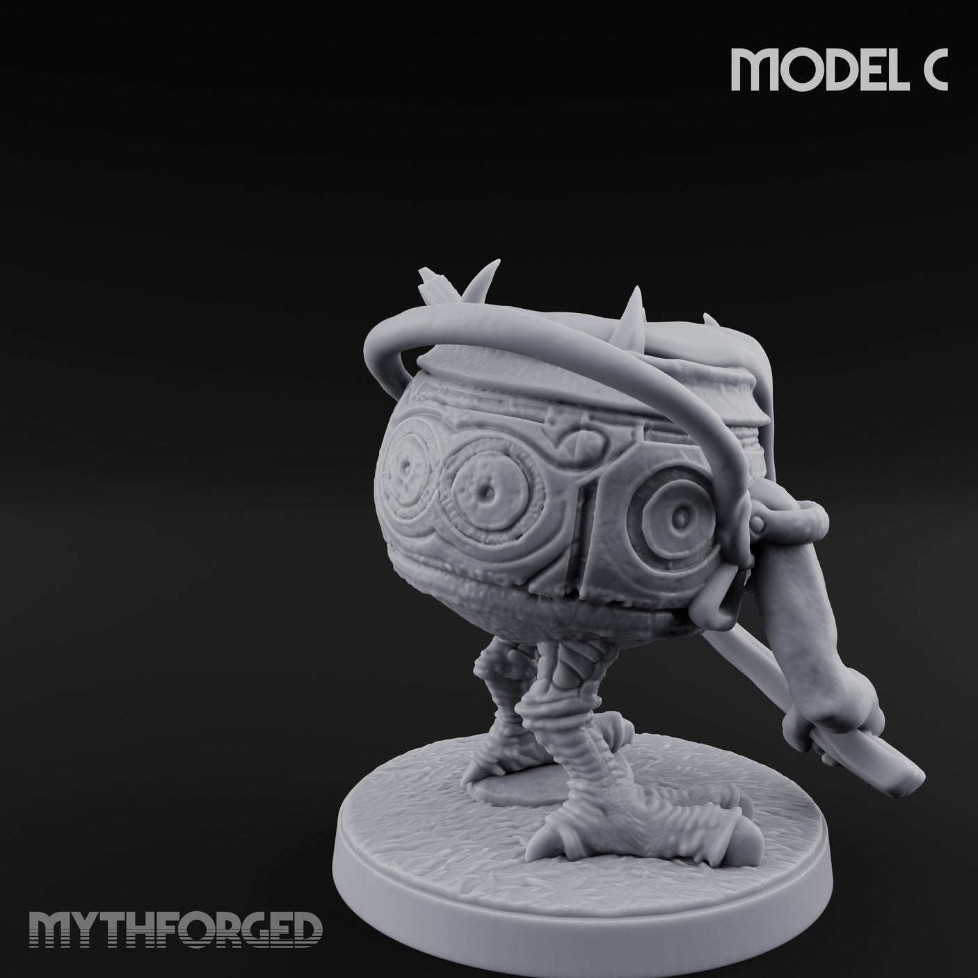 Spoon Wielding Mimic Cauldron C Miniature for Dungeons and Dragons, Pathfinder or other TTRPGs