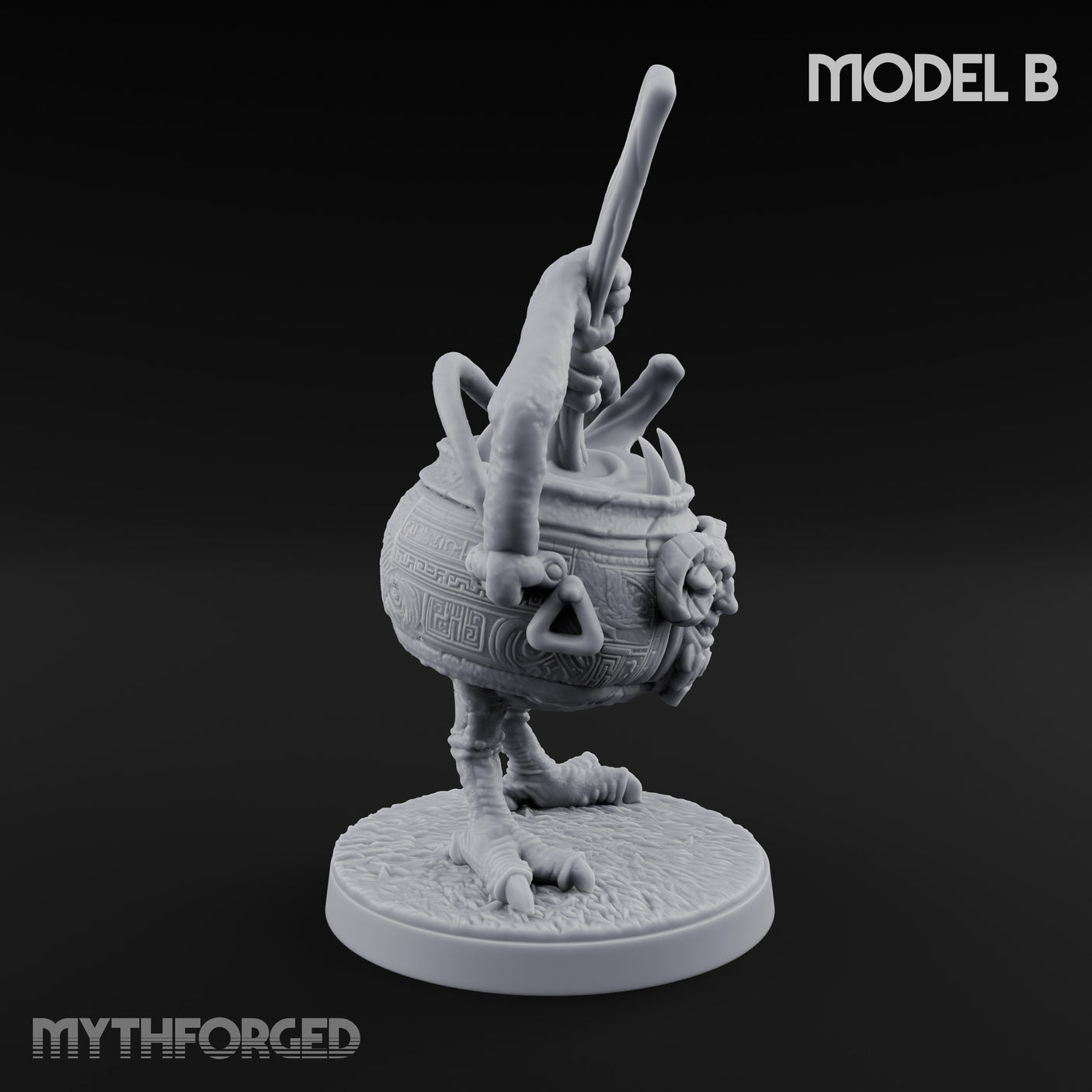 Spoon Wielding Mimic Cauldrons Miniature for Dungeons and Dragons, Pathfinder or other TTRPGs