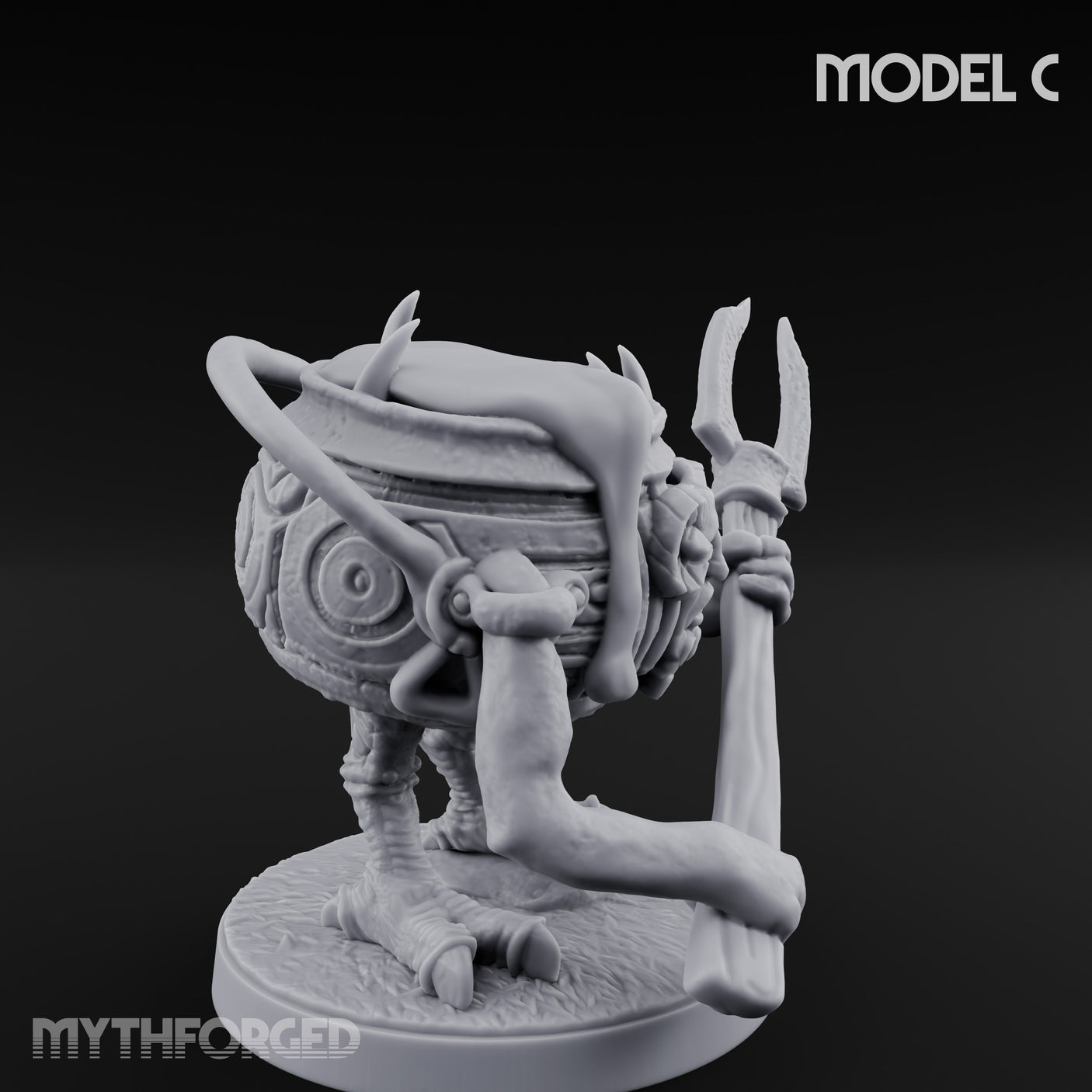 Spoon Wielding Mimic Cauldrons Miniature for Dungeons and Dragons, Pathfinder or other TTRPGs